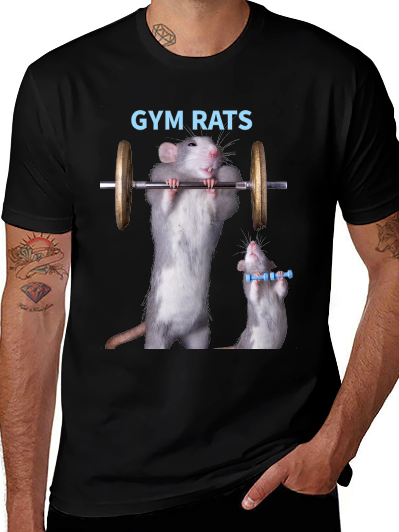 Variant 25 of Gym Rats Graphic Tee - Funny Workout Shirt