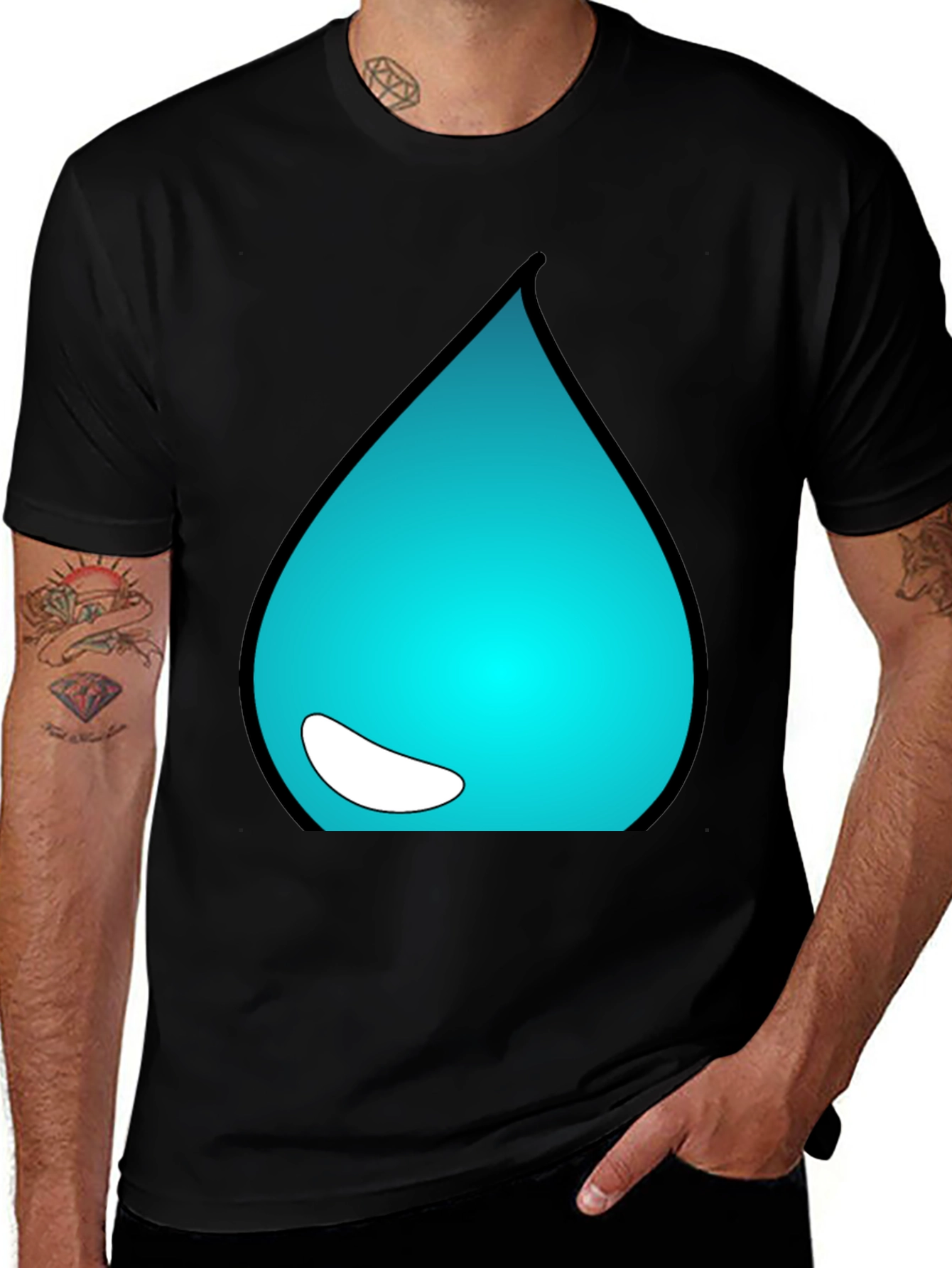 Teal Drop Graphic Tee - Casual Style