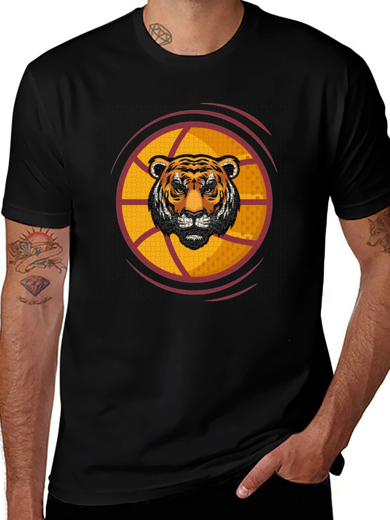 Variant 2 of Tiger Graphic Black T-Shirt