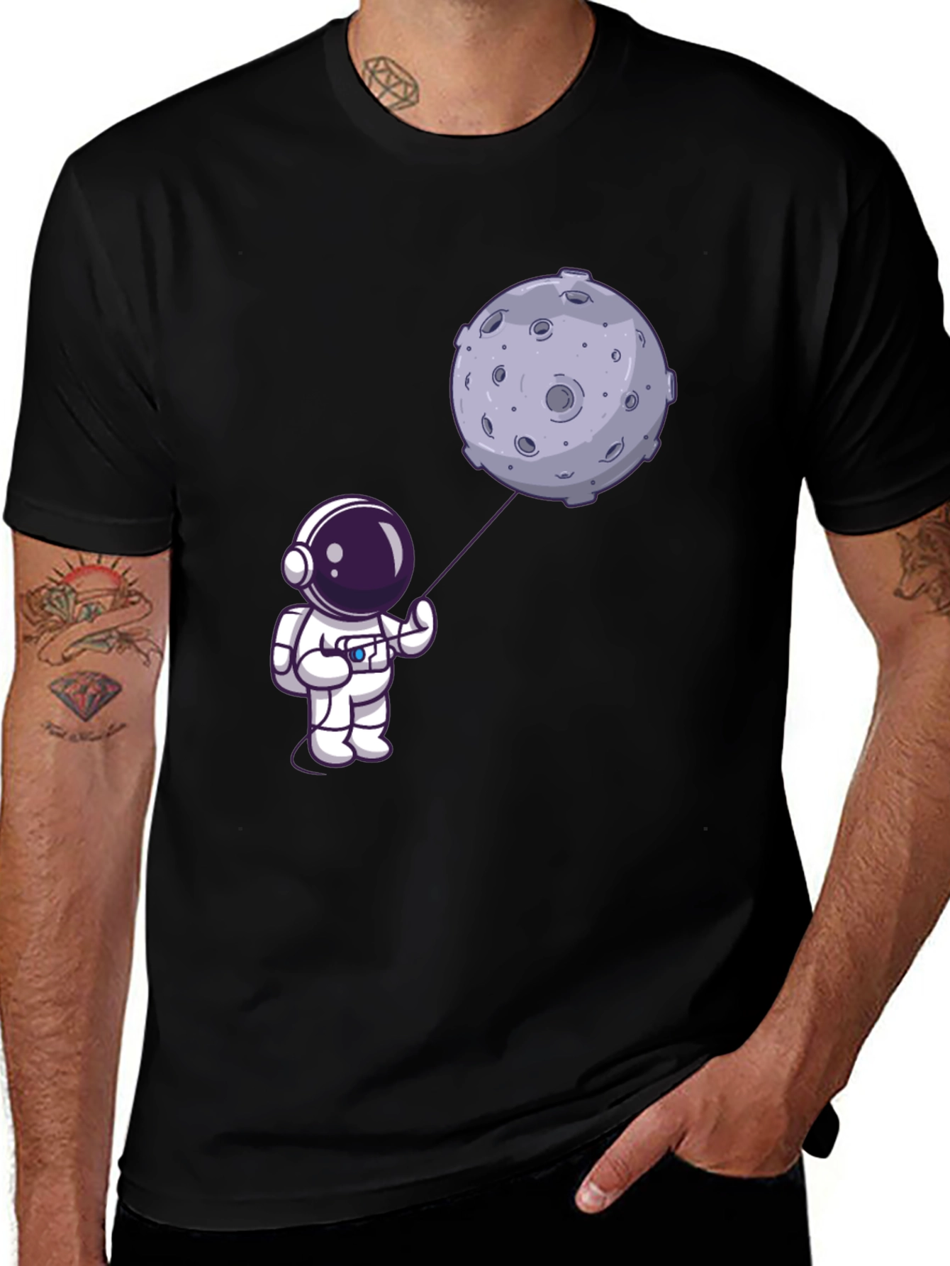 Variant 12 of Astronaut Moon Balloon Graphic T-Shirt