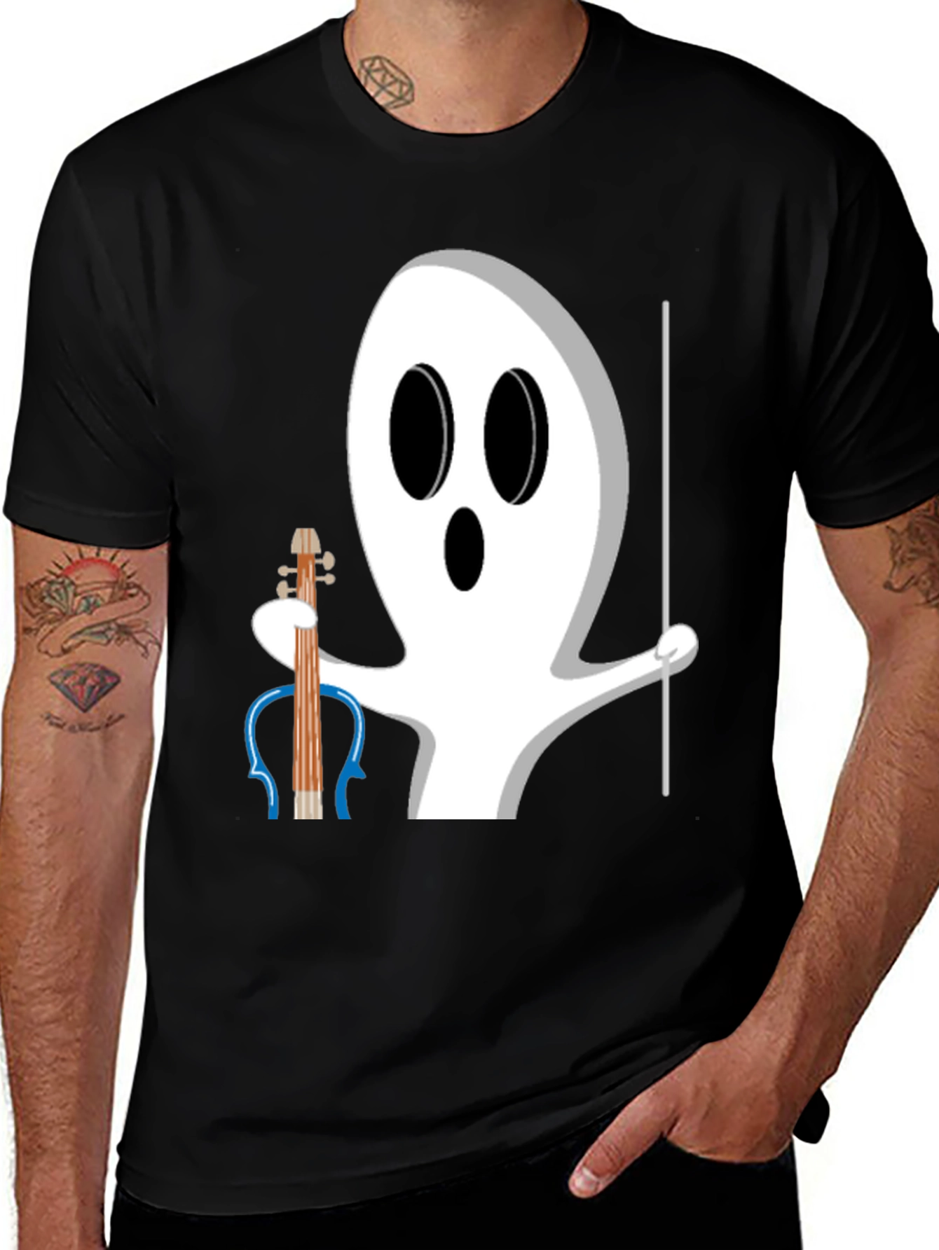 Variant 30 of Ghost Violinist T-Shirt - Spooky Musician Tee