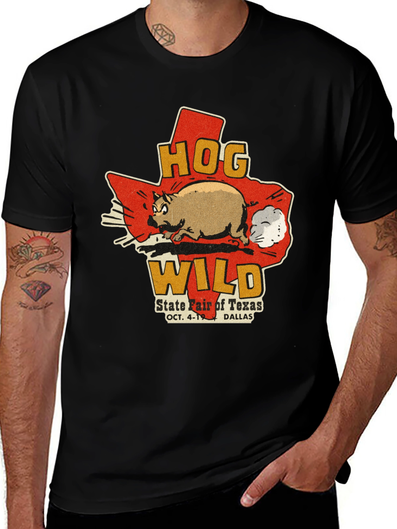 Variant 16 of Hog Wild State Fair of Texas Black T-Shirt