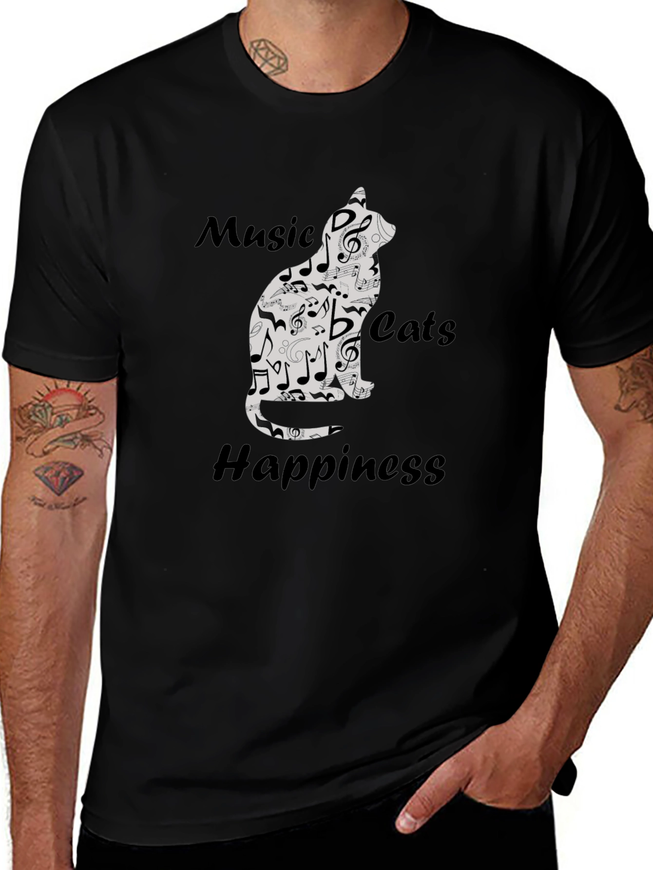 Variant 27 of Music Cats Happiness Graphic T-Shirt