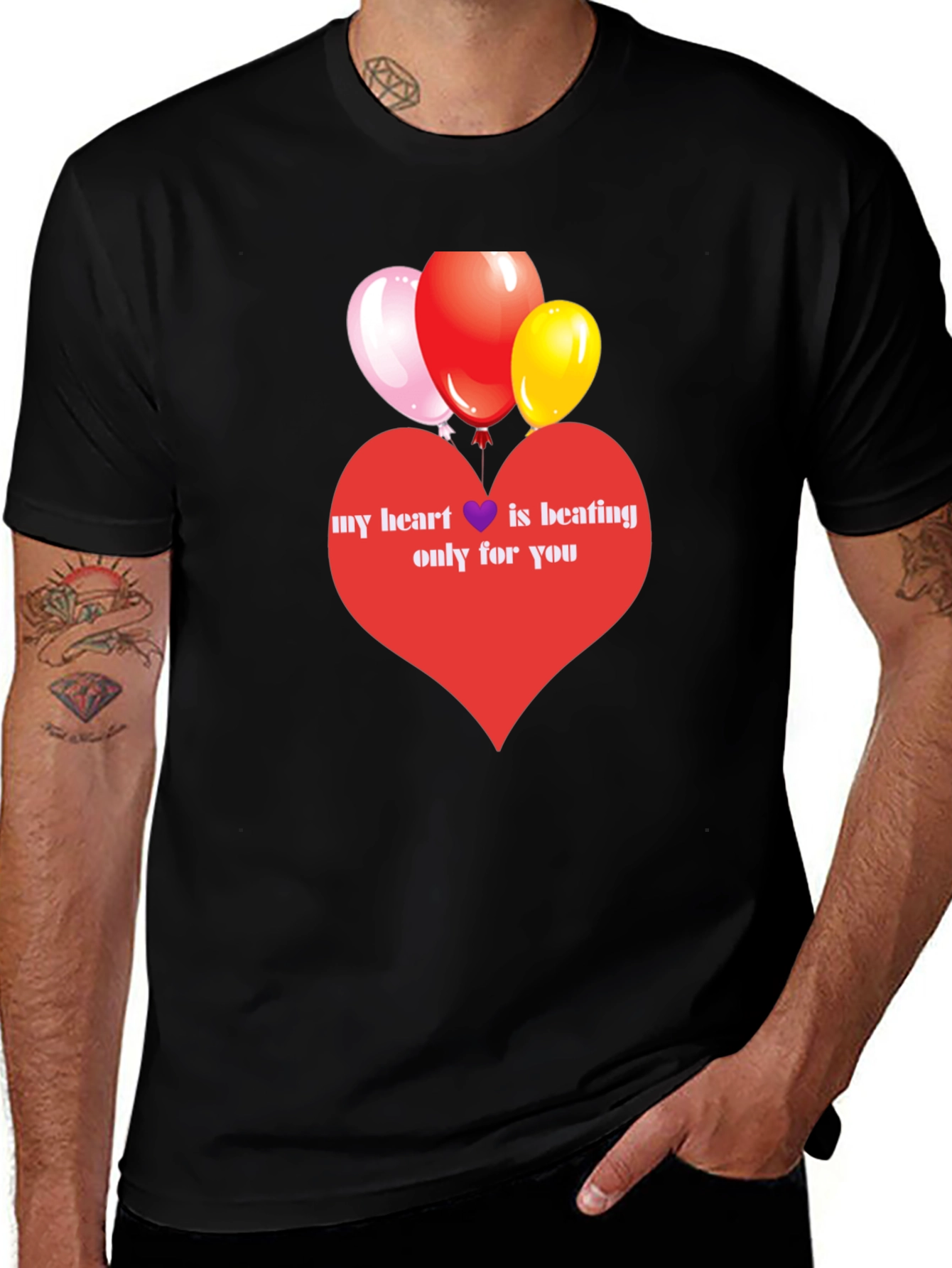 Variant 15 of Heart Balloons Graphic Tee - Love Expression Shirt