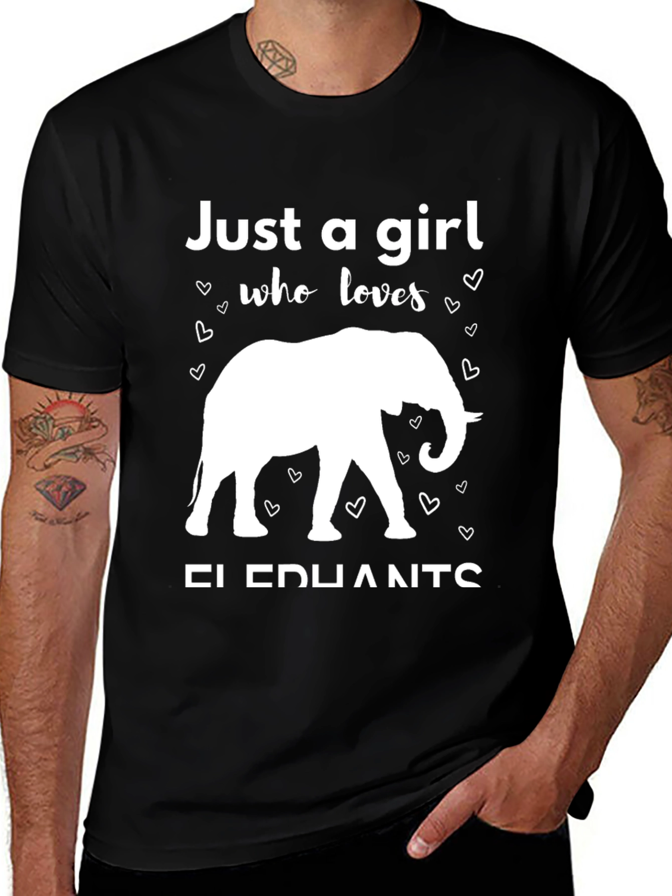 Variant 19 of Elephant Lover T-Shirt - Just A Girl Who Loves Elephants
