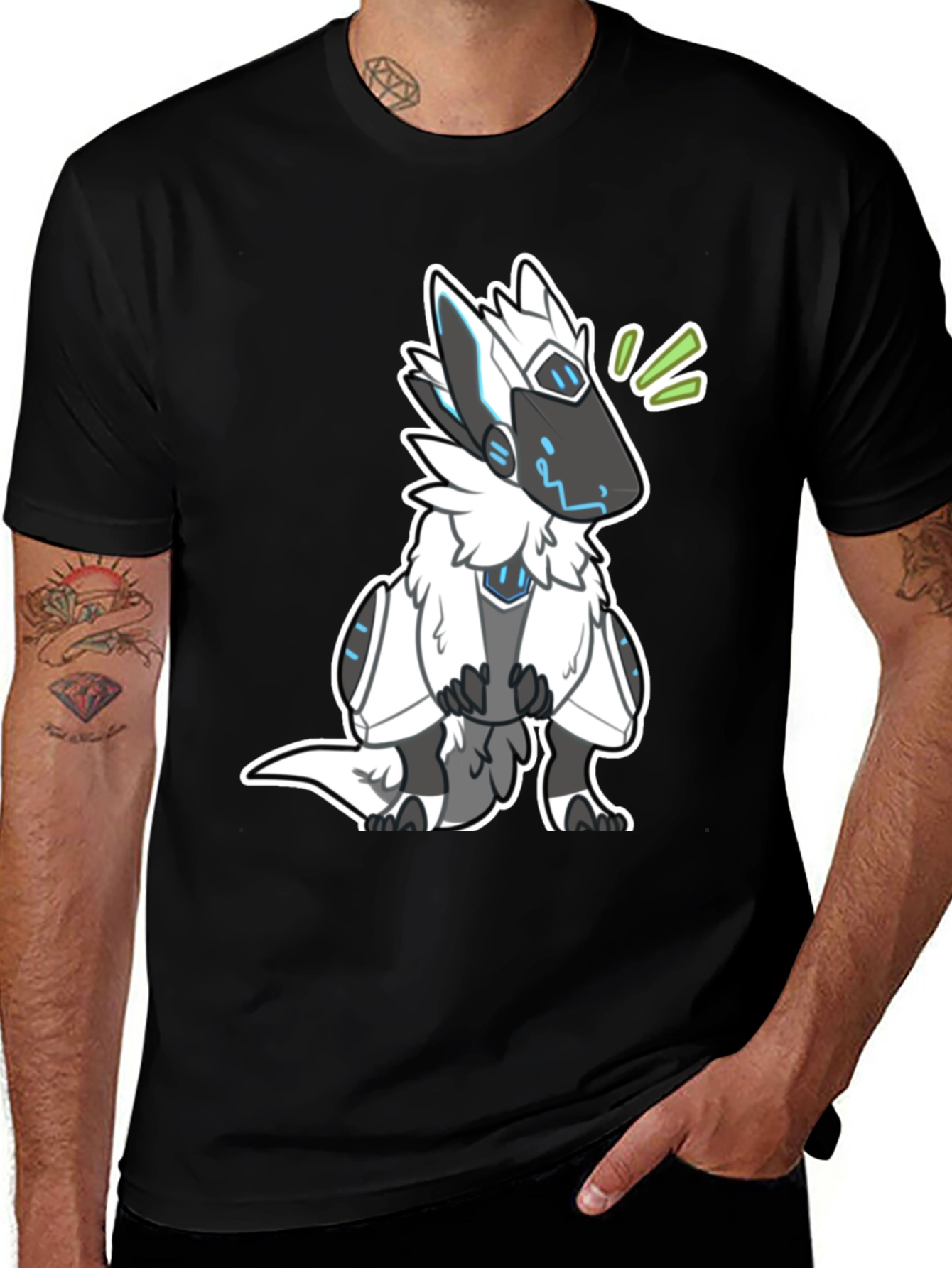 Protogen Furry T-Shirt - Black