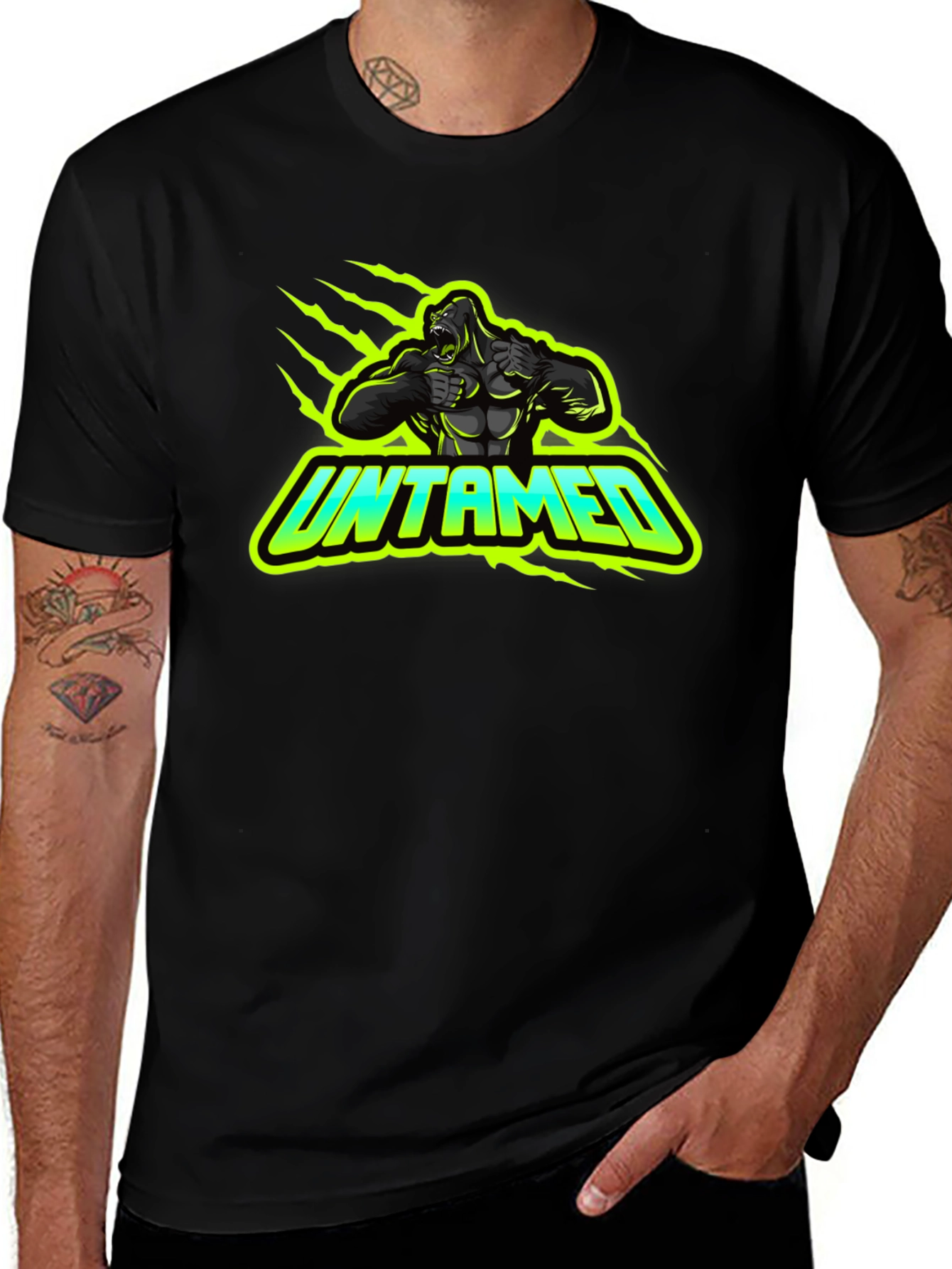 Variant 8 of Untamed Gorilla Graphic Tee - Black