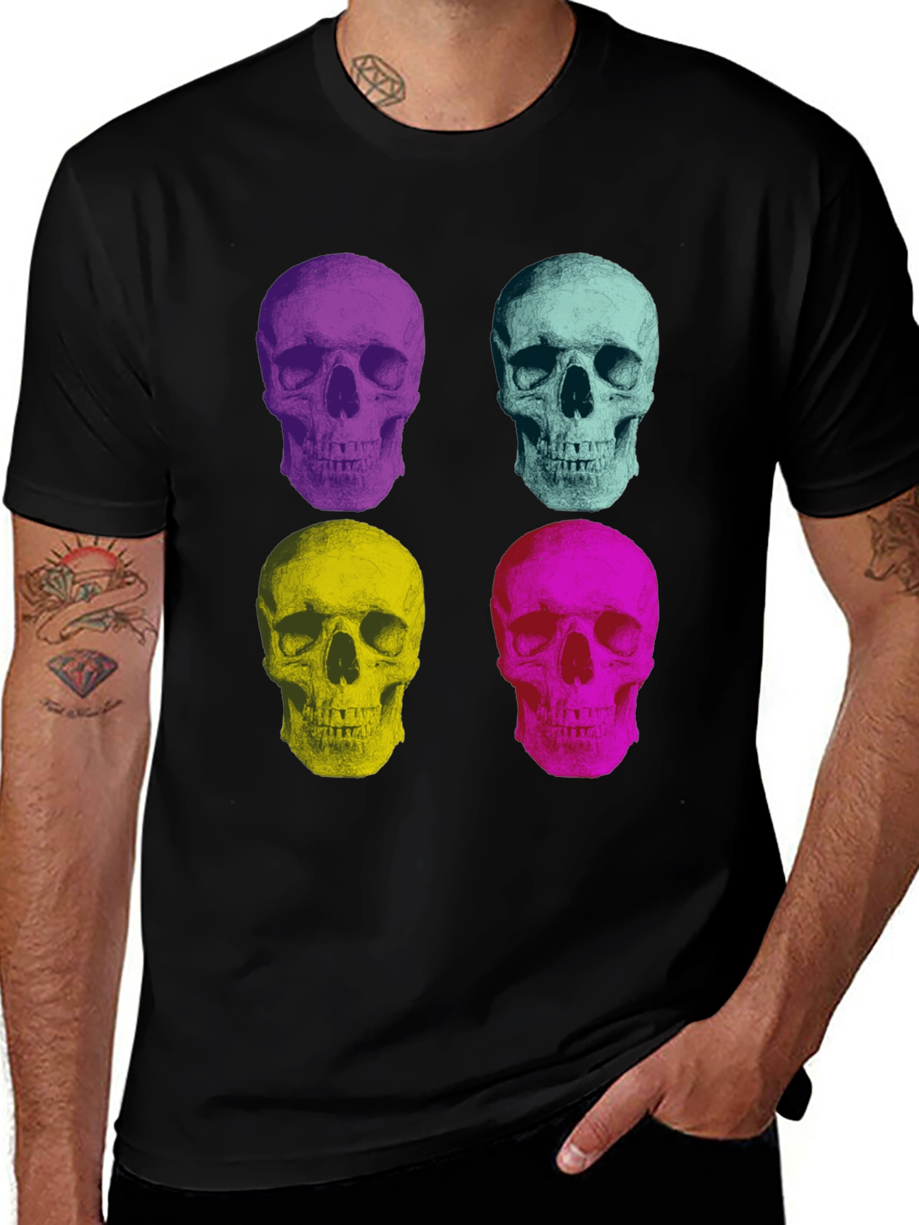 Variant 16 of Pop Art Skull T-Shirt - Colorful Graphic Tee