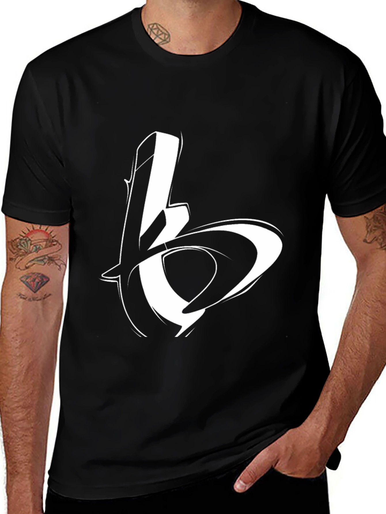 Variant 23 of Bold Graphic Tee - Stylish Black Cotton Blend