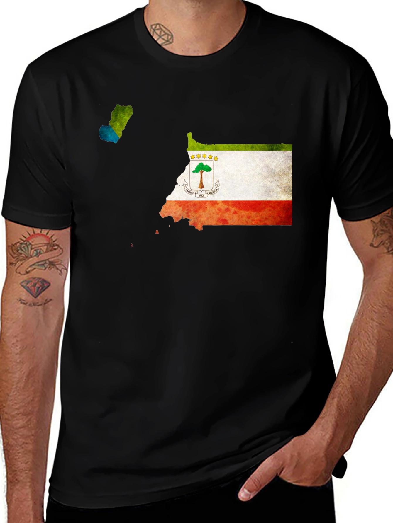 Equatorial Guinea Flag Map T-Shirt