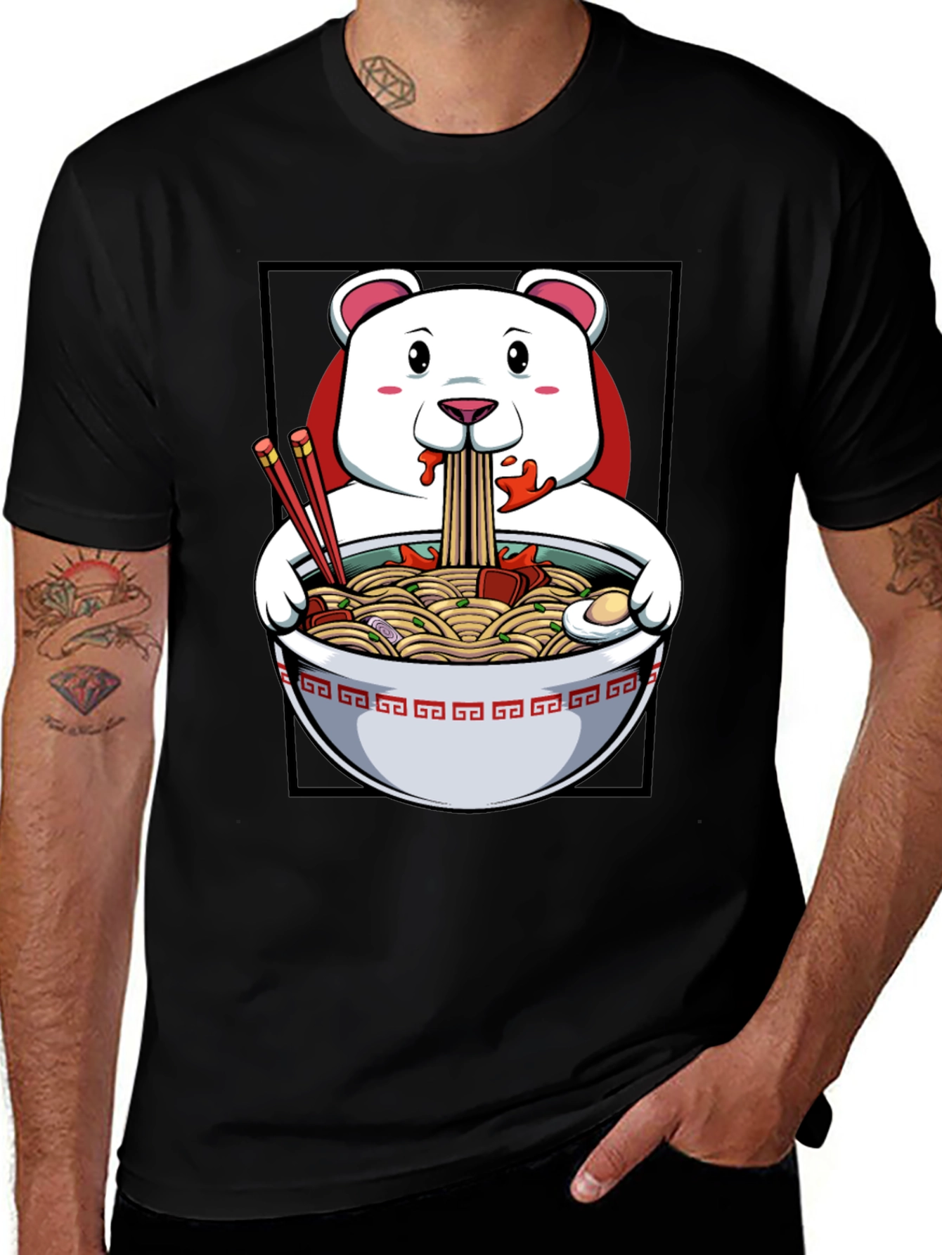 Variant 19 of Ramen Bear Graphic Tee - Funny Foodie T-Shirt