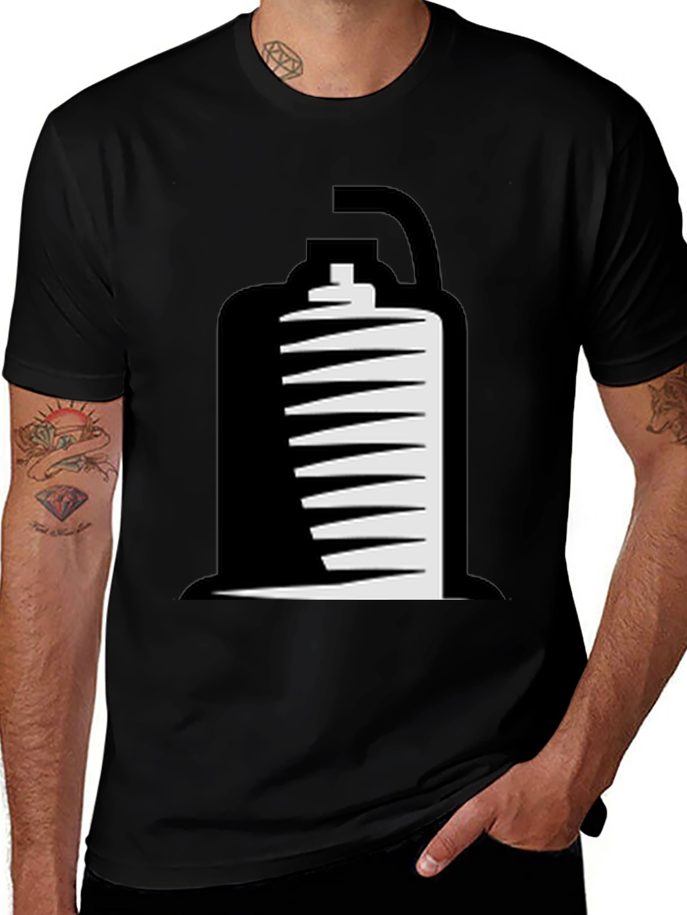 Variant 25 of Men's Black T-Shirt with Shawarma Graphic