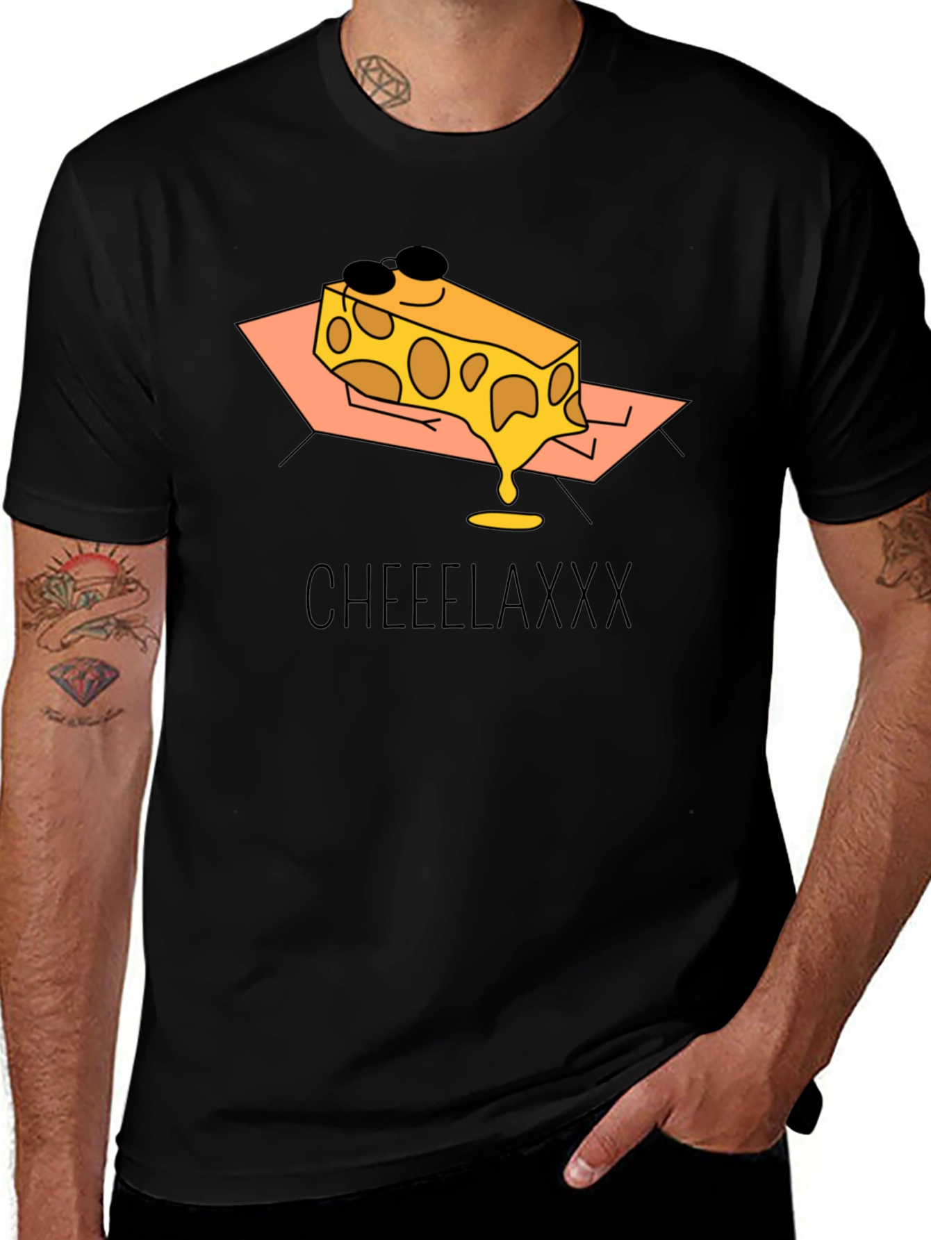 Variant 29 of Cheeelaxxx Graphic T-Shirt - Cool Cheese Design