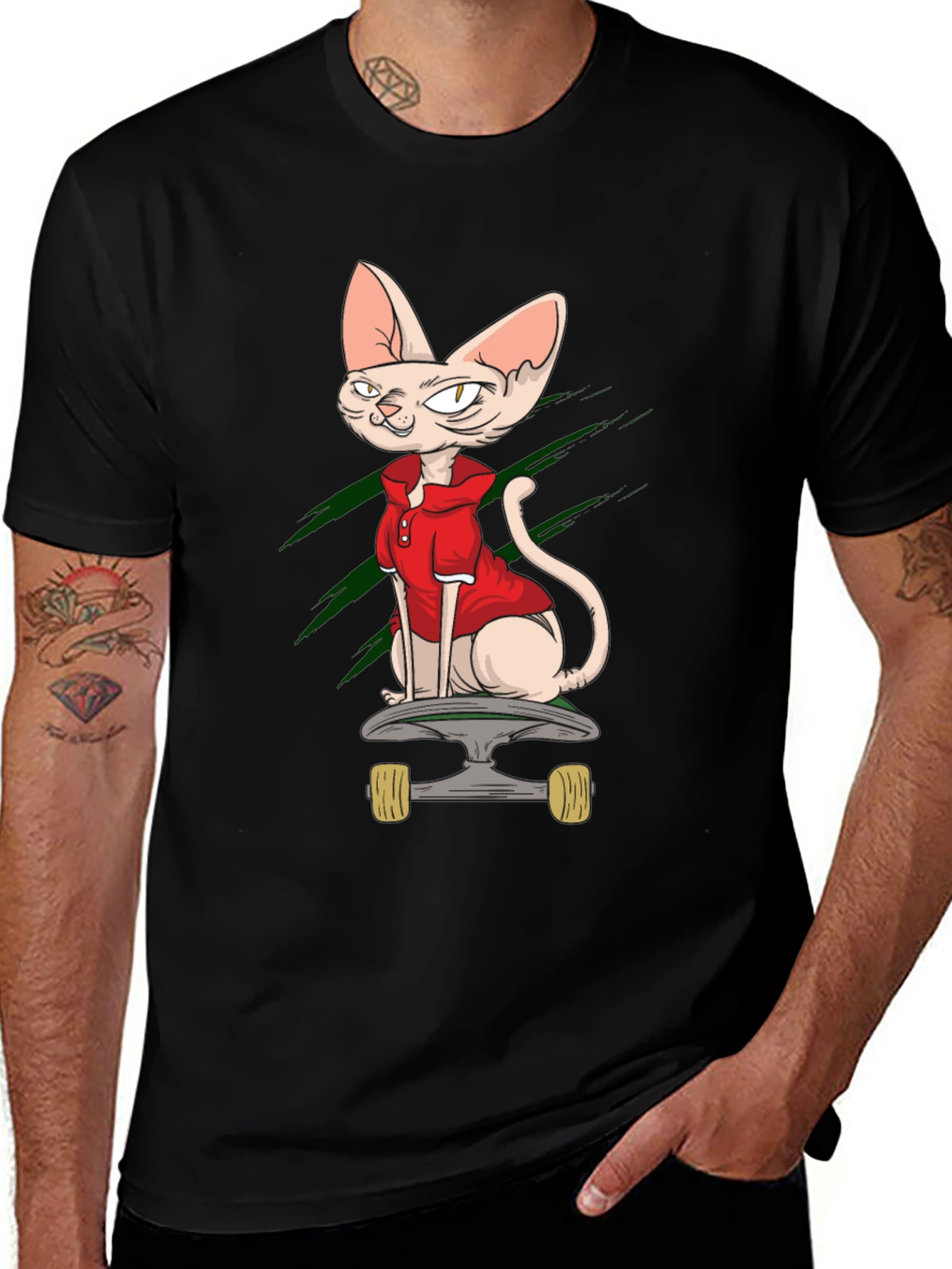 Variant 5 of Cool Cat Skateboard T-Shirt