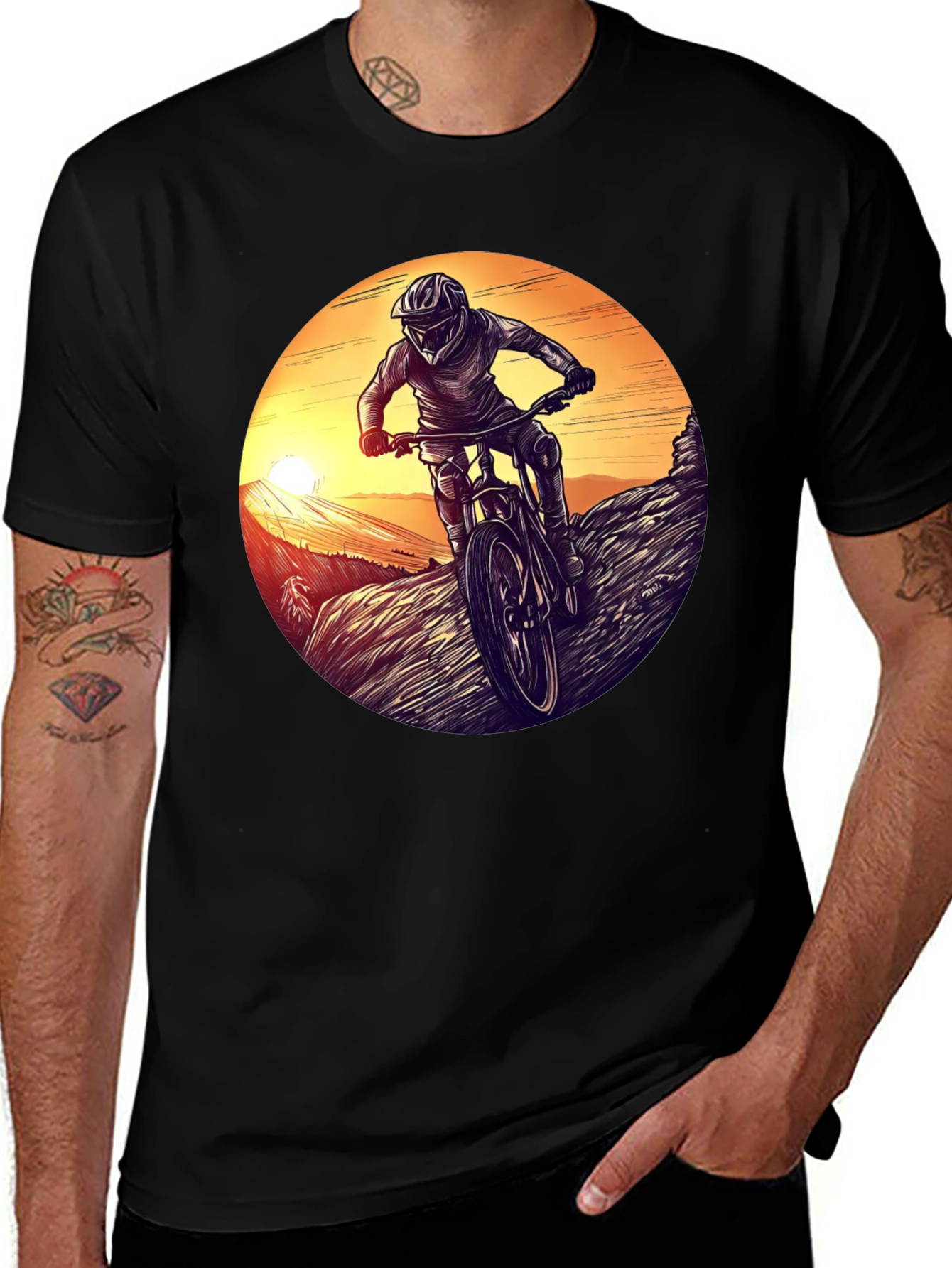 Variant 17 of Mountain Bike Sunset Graphic Tee