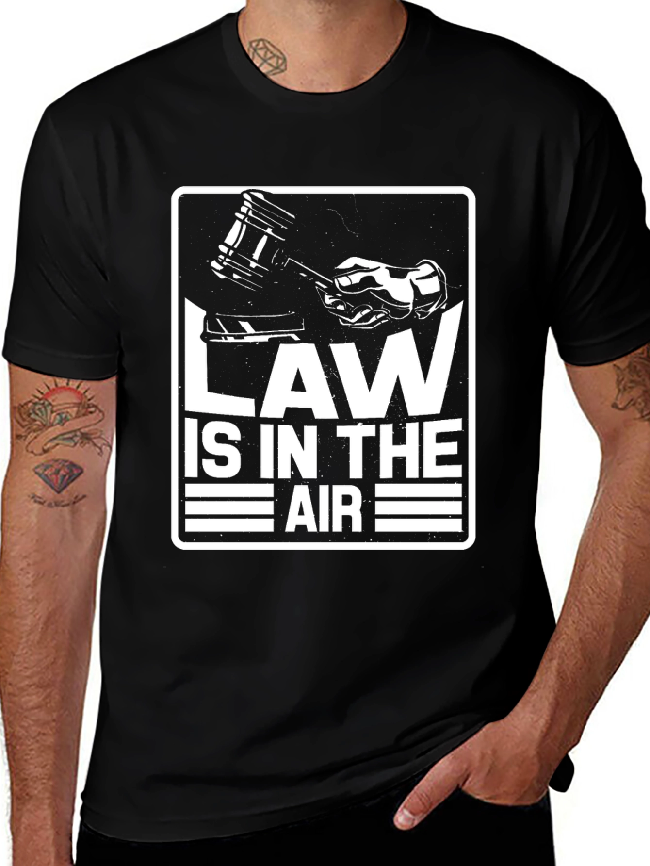 Variant 28 of Law is in the Air Graphic Tee - Black