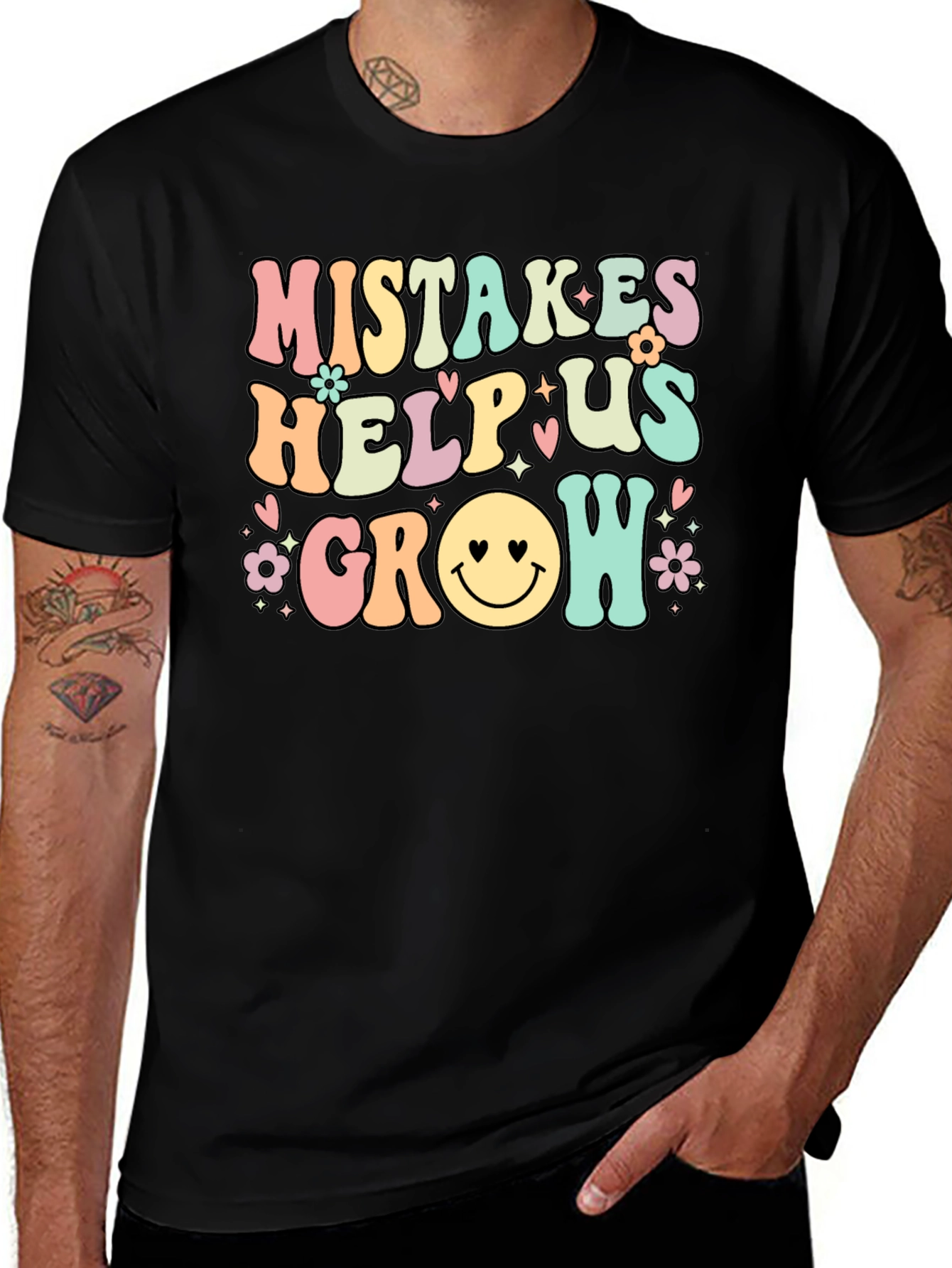 Black Mistakes Help Us Grow T-Shirt main image