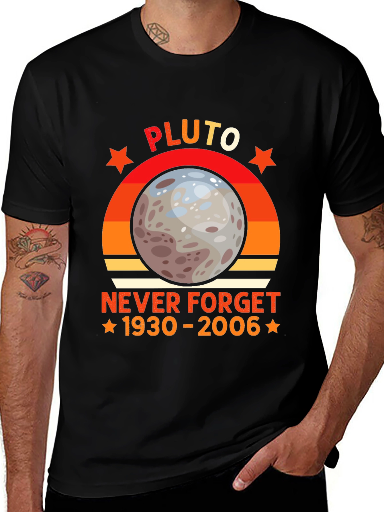 Pluto Never Forget T-Shirt - Retro Space Tee