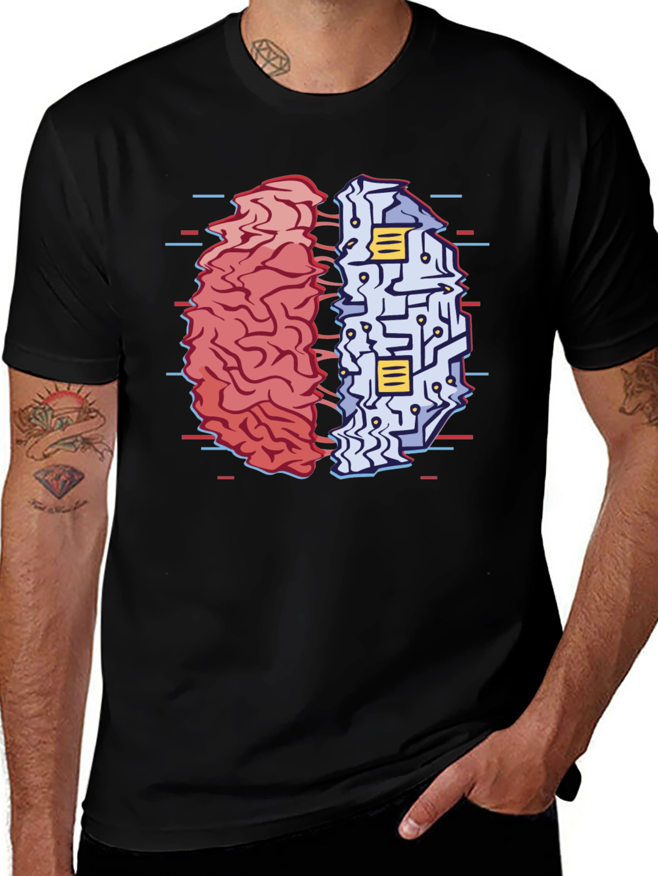 Variant 9 of Brain Circuitry T-Shirt - Left vs Right Brain