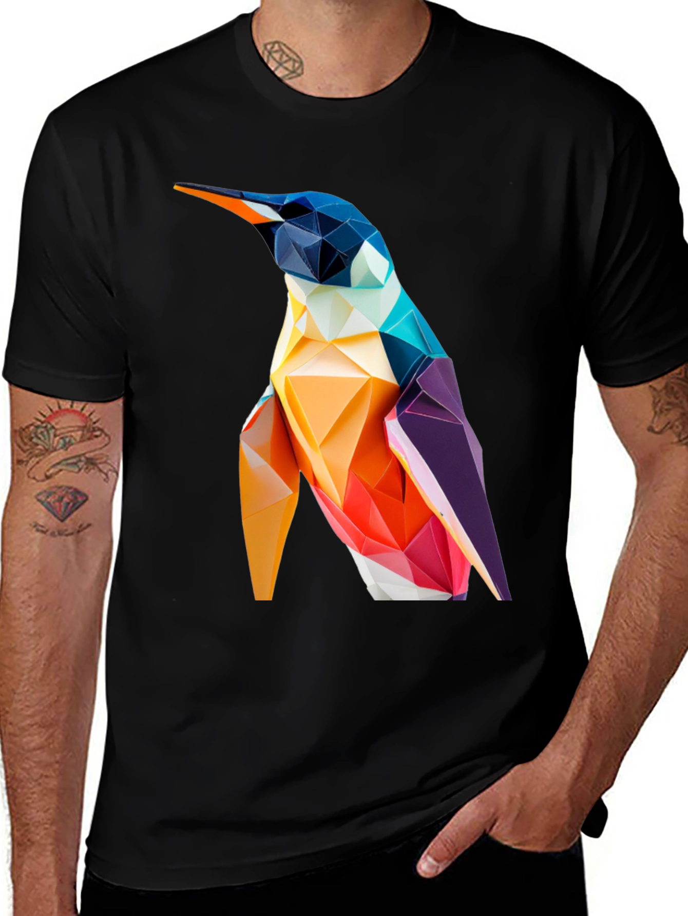 Variant 13 of Geometric Penguin Graphic Tee - Modern Stylish Design