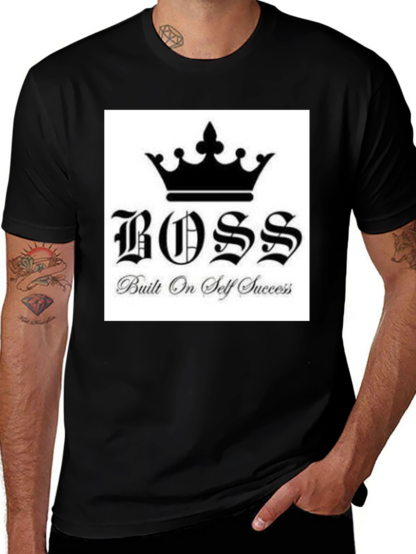 Variant 28 of Boss Crown T-Shirt - Black, Built on Self Success