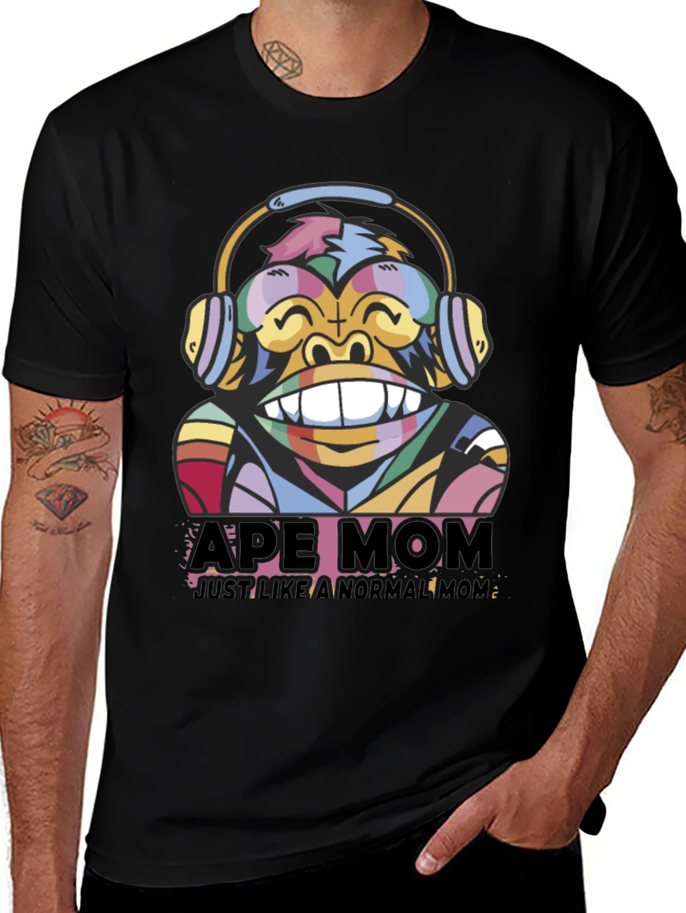 Ape Mom T-Shirt - Colorful Monkey Graphic Tee