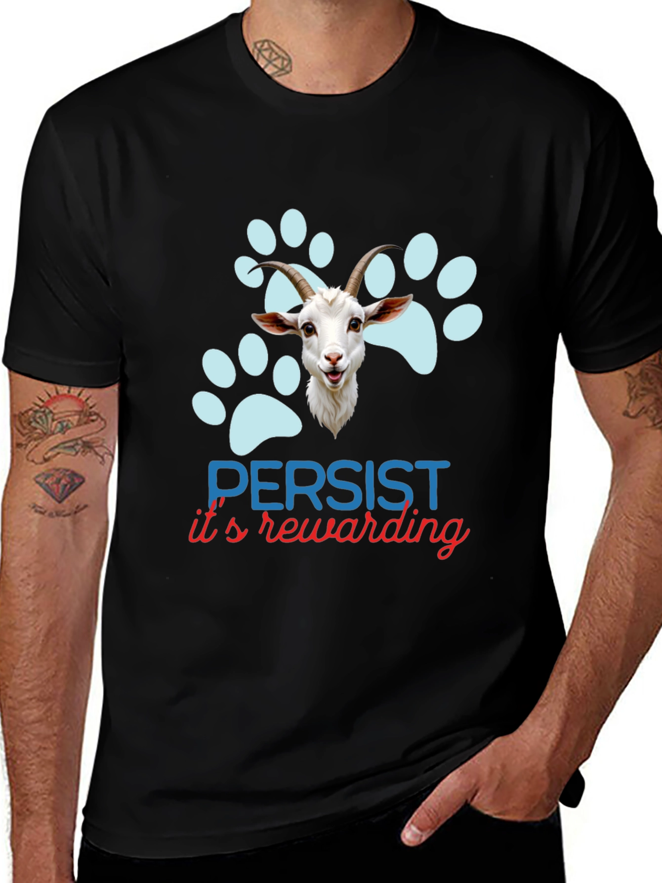 Variant 4 of Persist It's Rewarding Goat T-Shirt