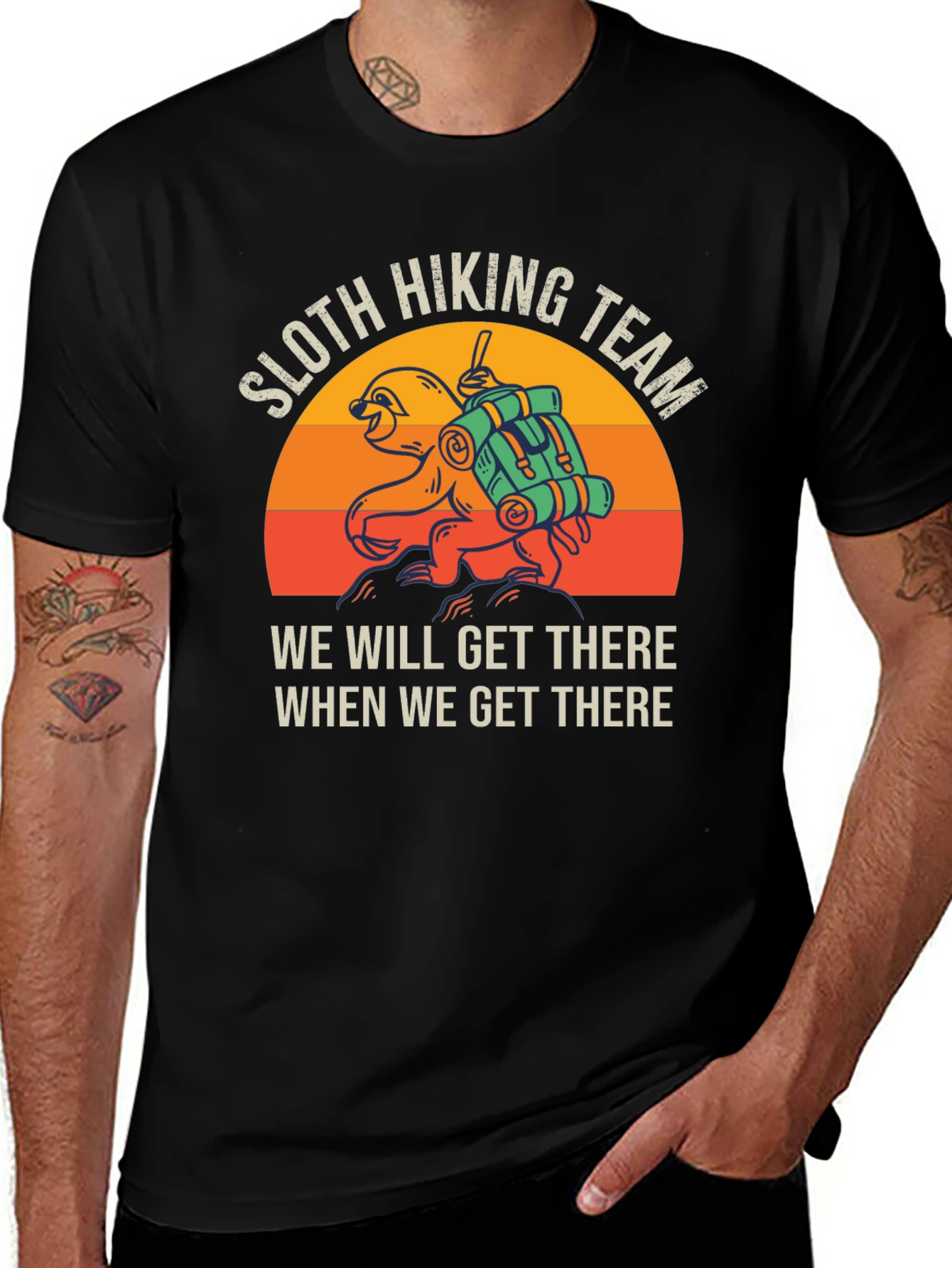 Variant 10 of Sloth Hiking Team T-Shirt - Funny Outdoor Adventure Tee