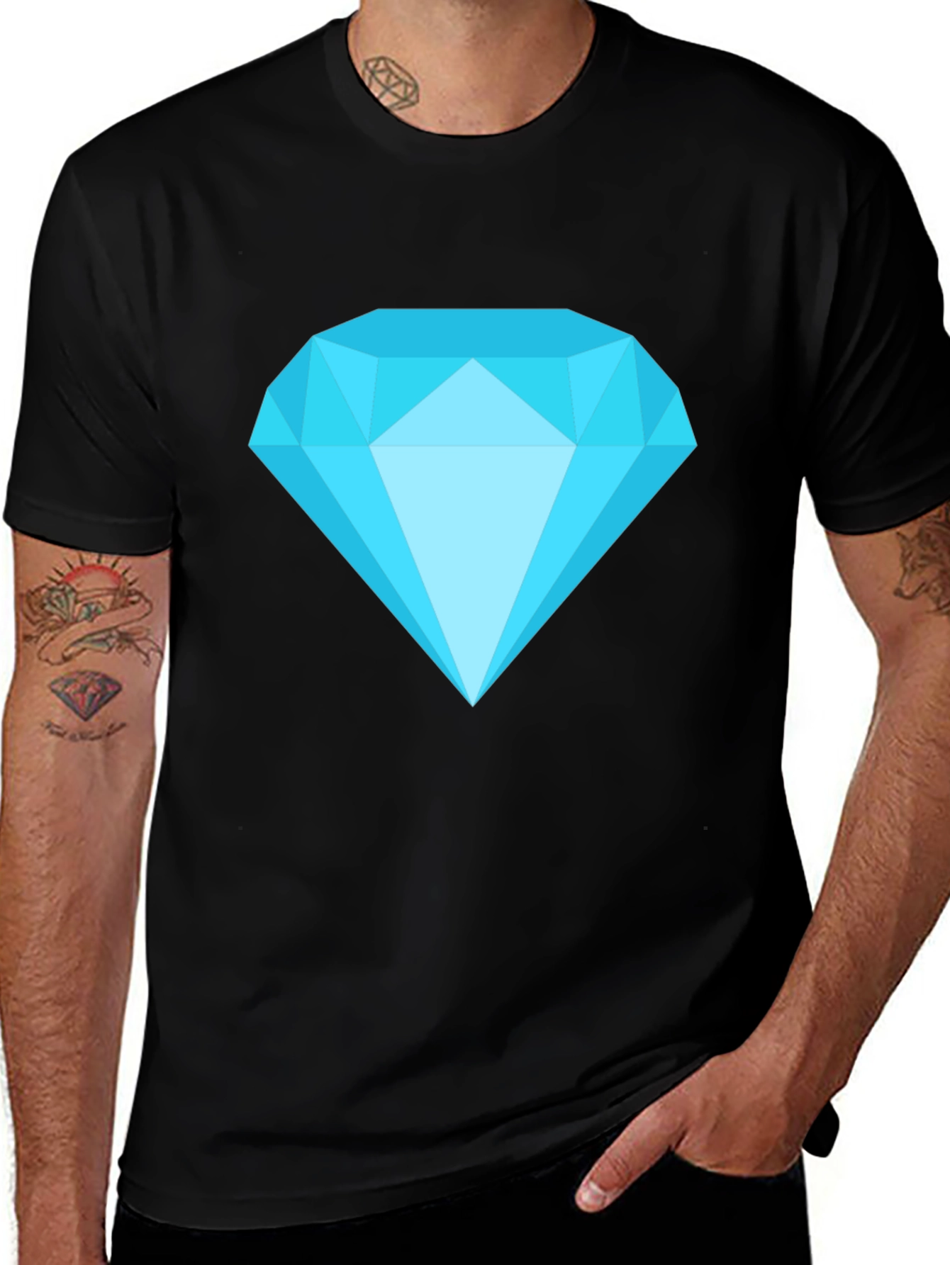 Variant 27 of Diamond Graphic Black T-Shirt - Casual Style