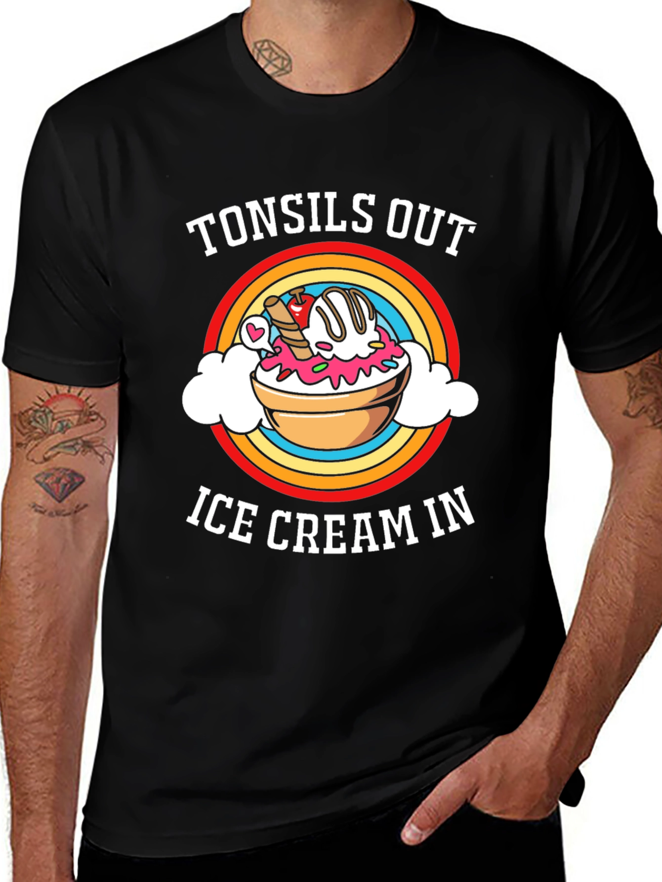 Tonsils Out Ice Cream In Graphic Tee