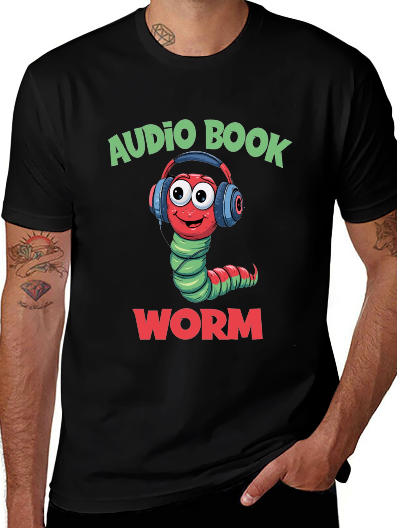 Variant 12 of Audio Book Worm T-Shirt