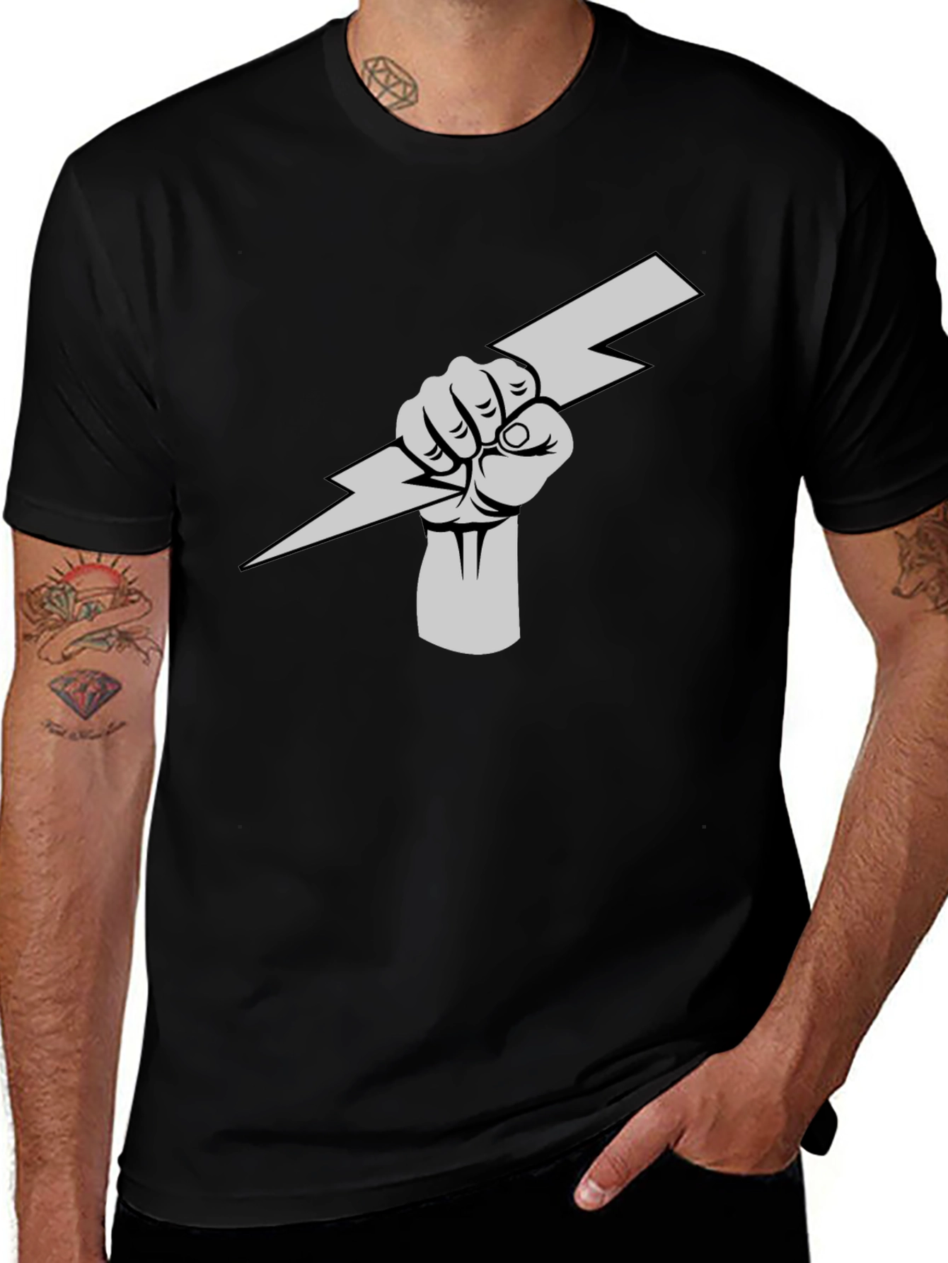 Variant 13 of Lightning Bolt Fist Graphic Tee