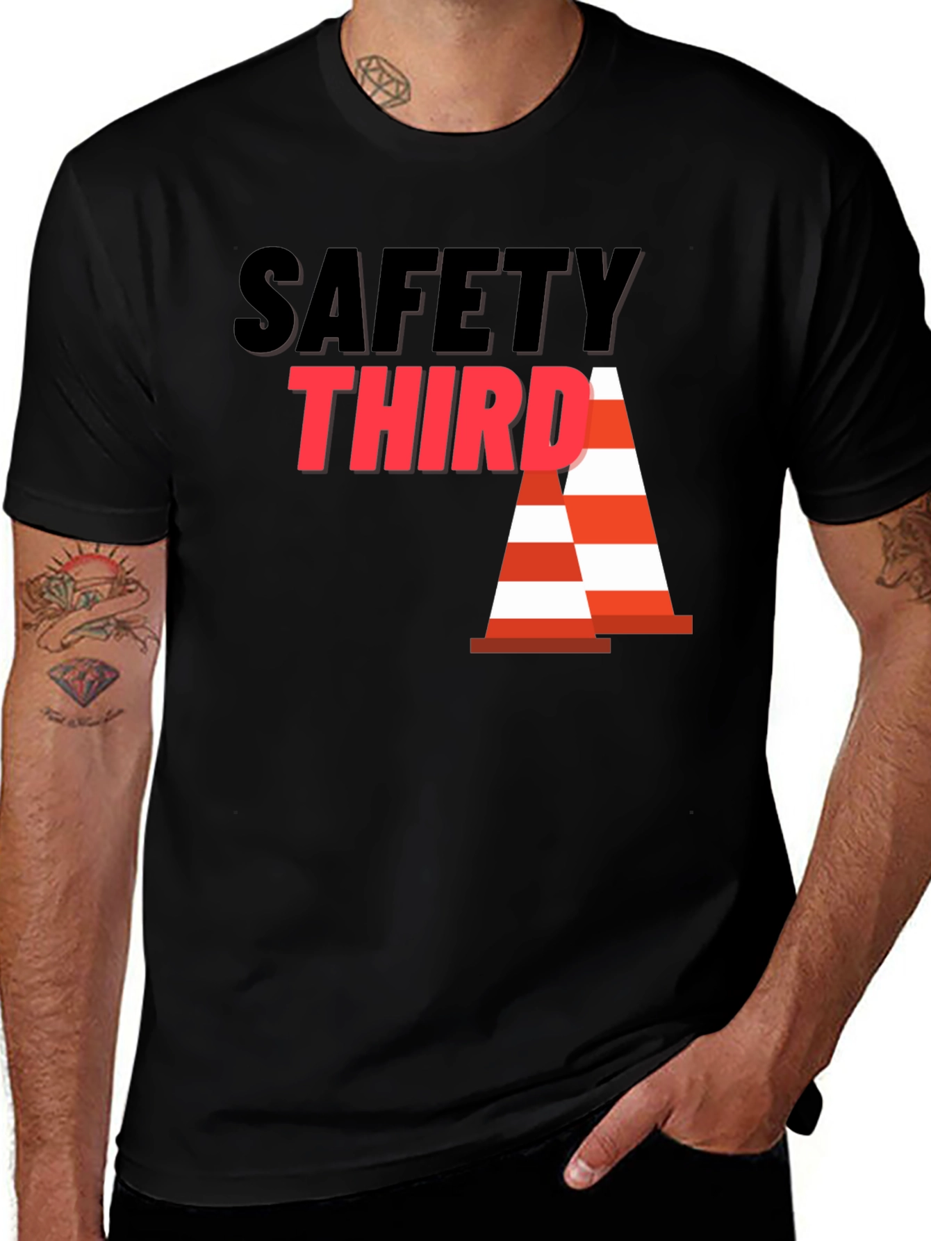 Variant 14 of Safety Third Graphic T-Shirt - Black