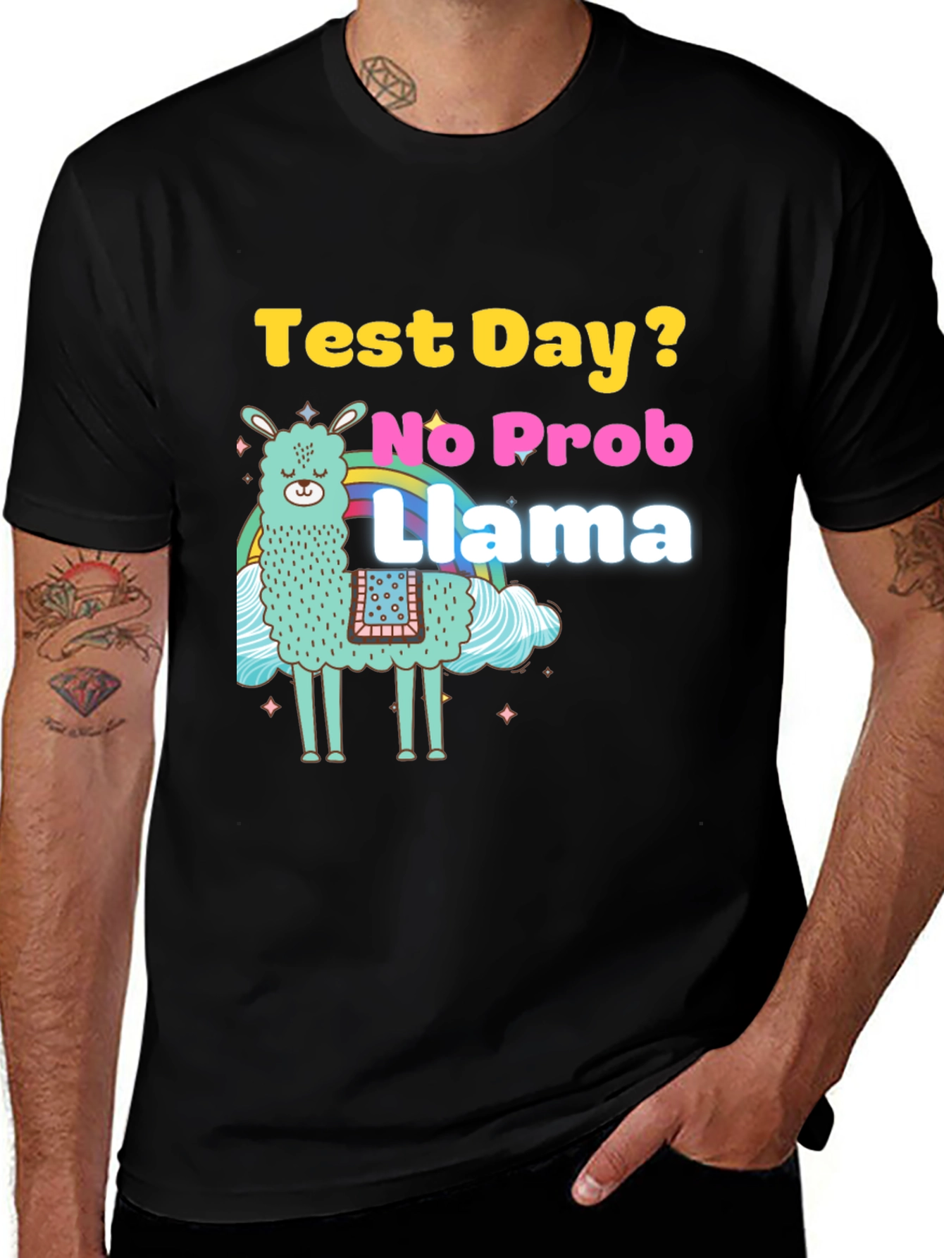 Variant 9 of Test Day? No Prob Llama Graphic T-Shirt