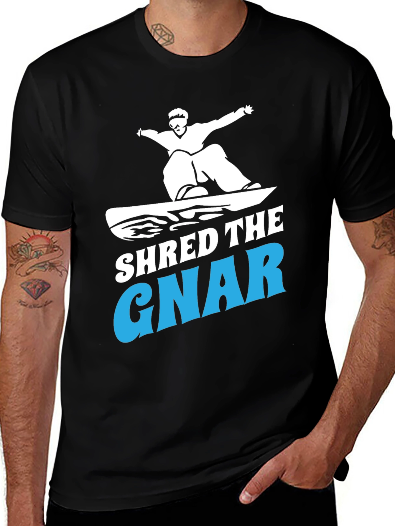 Variant 8 of Shred the Gnar T-Shirt Snowboarding Tee