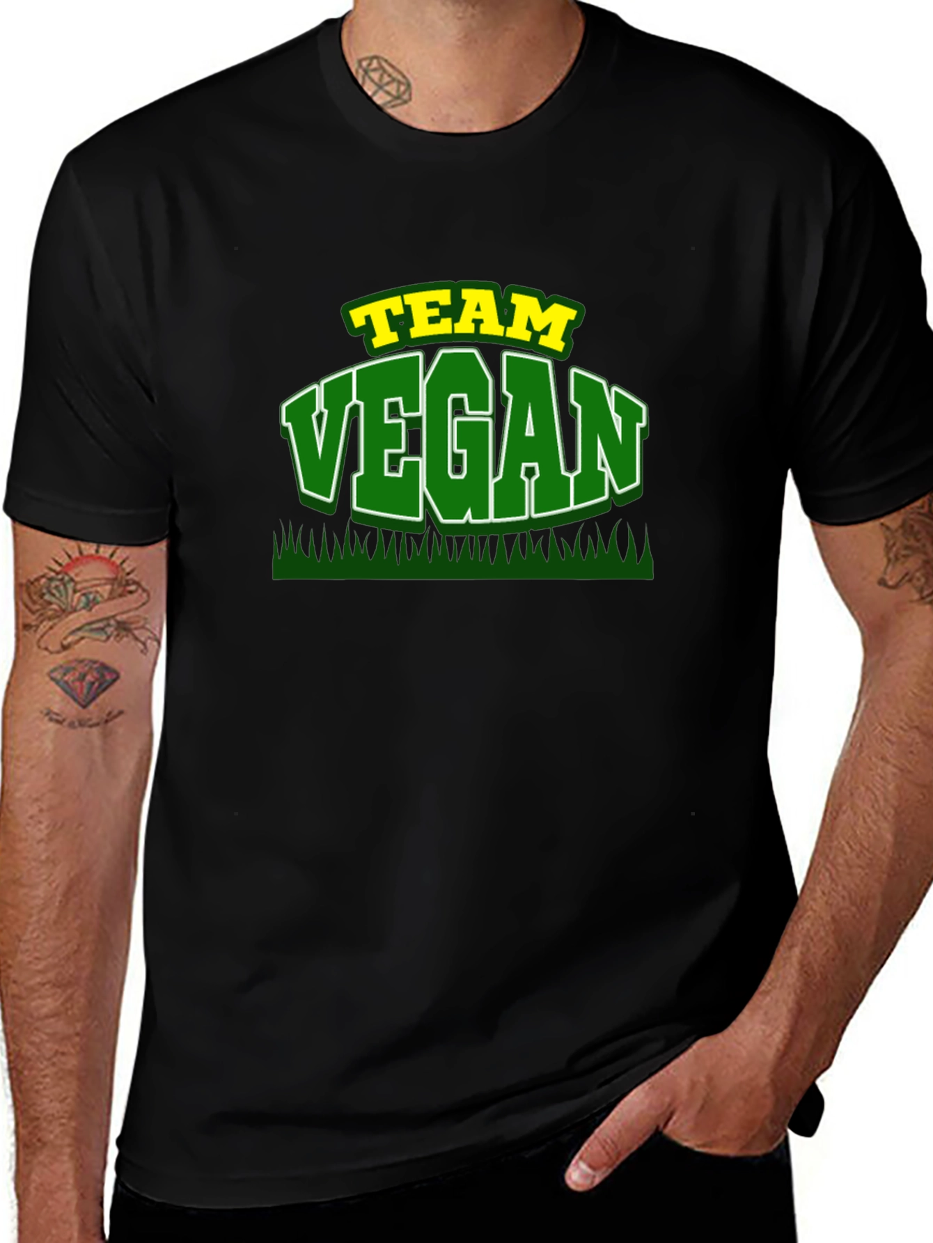 Variant 14 of Team Vegan Graphic T-Shirt - Black