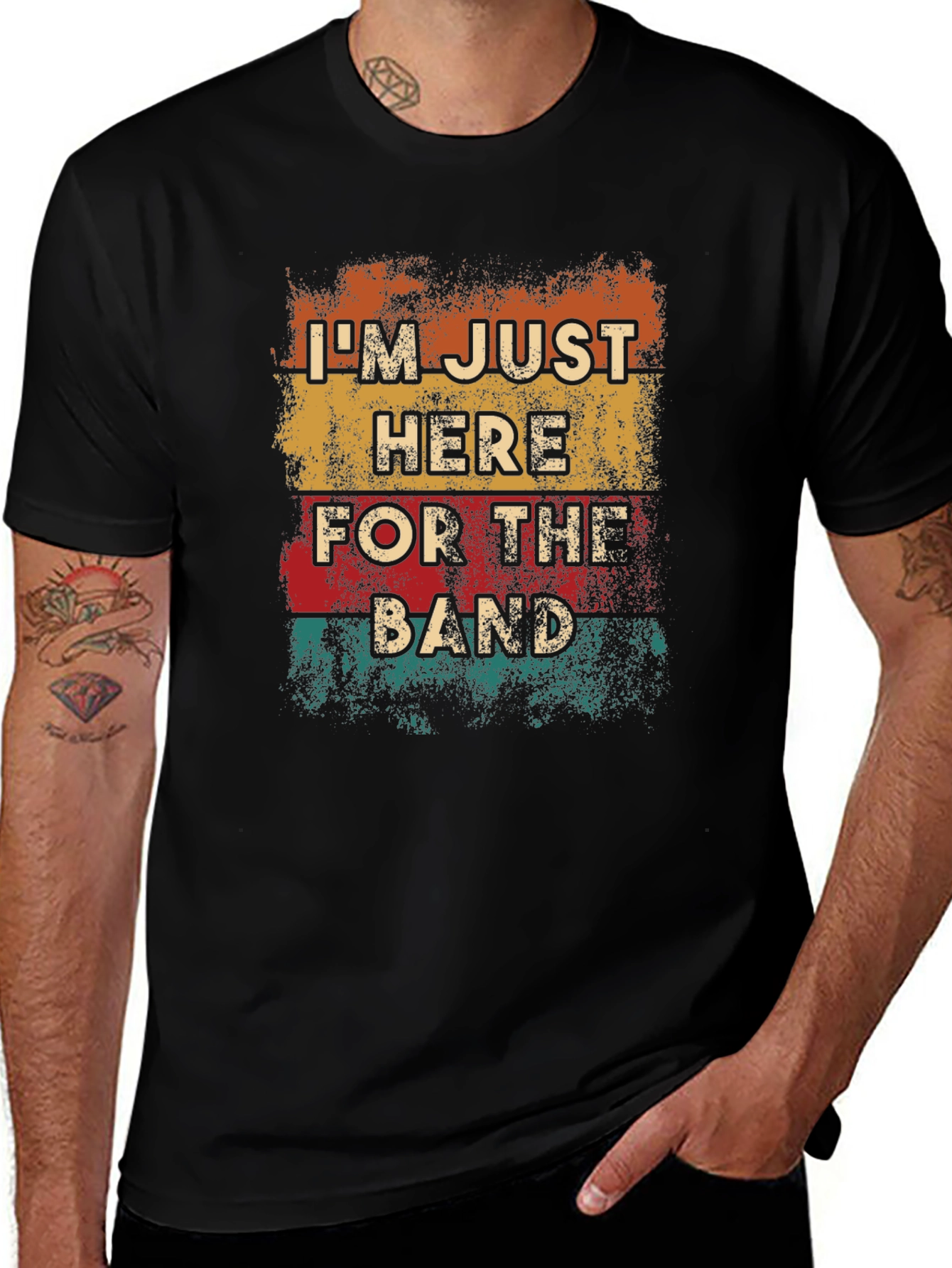 Variant 11 of Band Fan Retro T-Shirt - Here for the Band