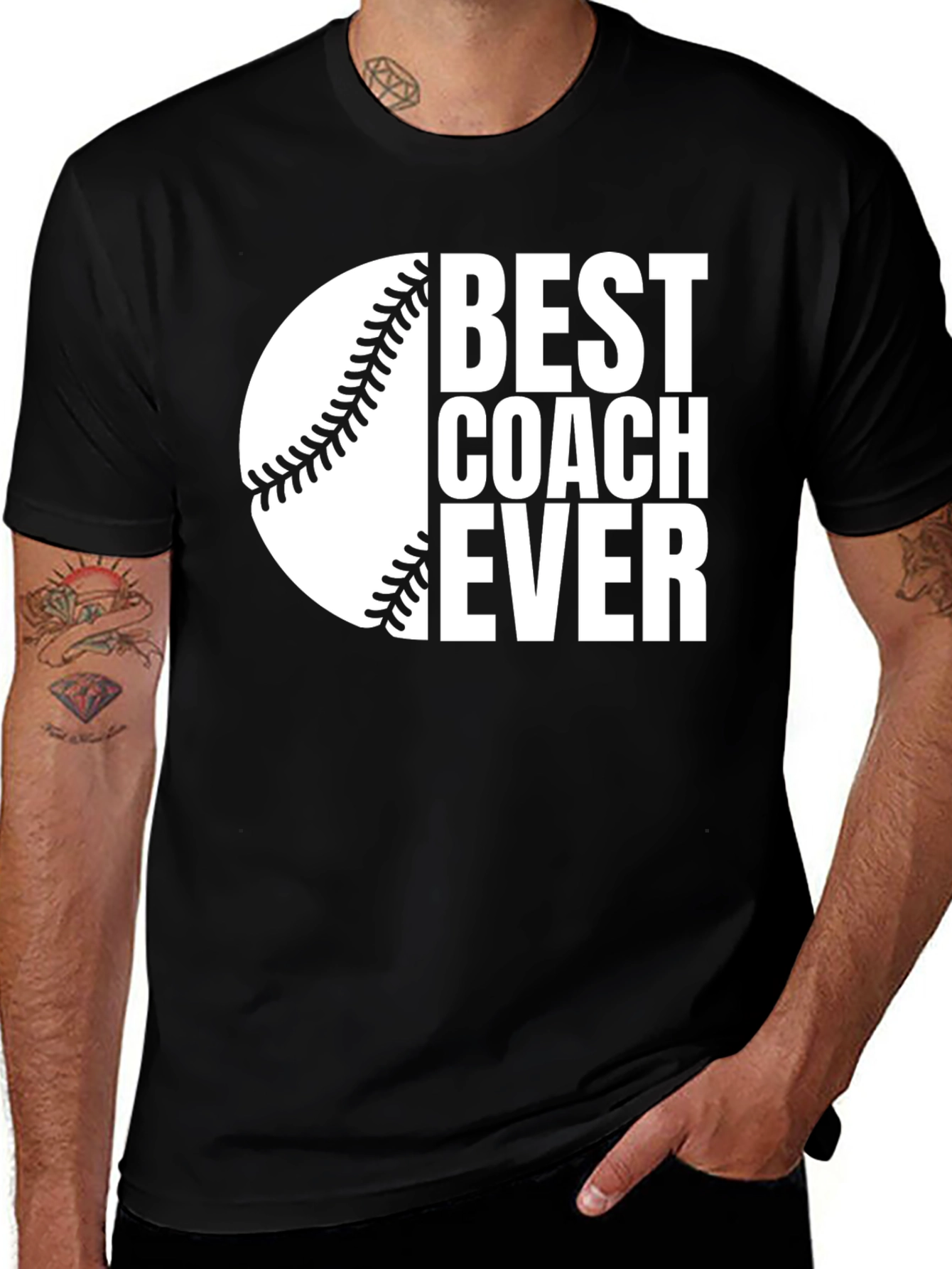 Variant 22 of Best Coach Ever Baseball Graphic Tee