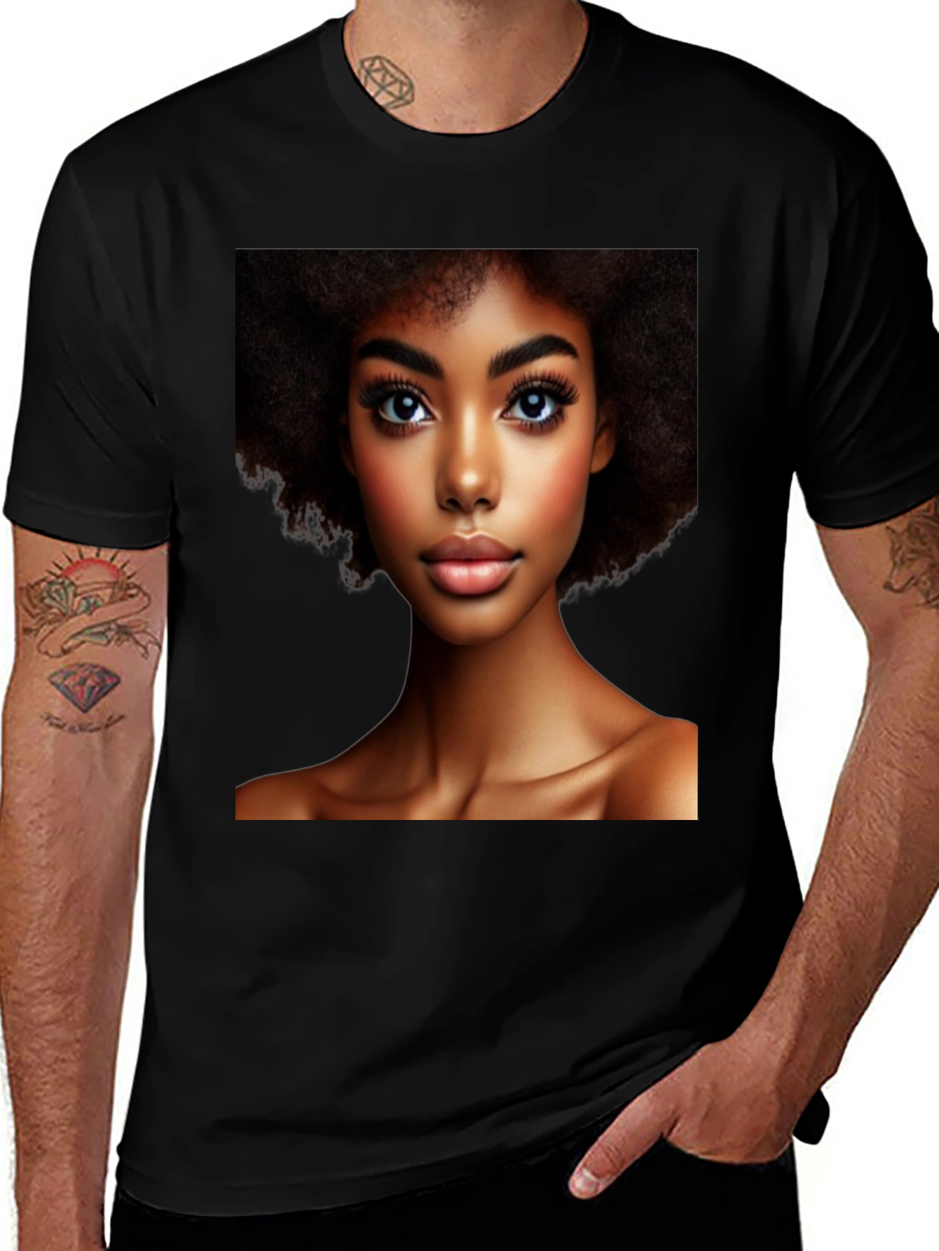Variant 17 of Graphic Tee - Elegant Portrait Print