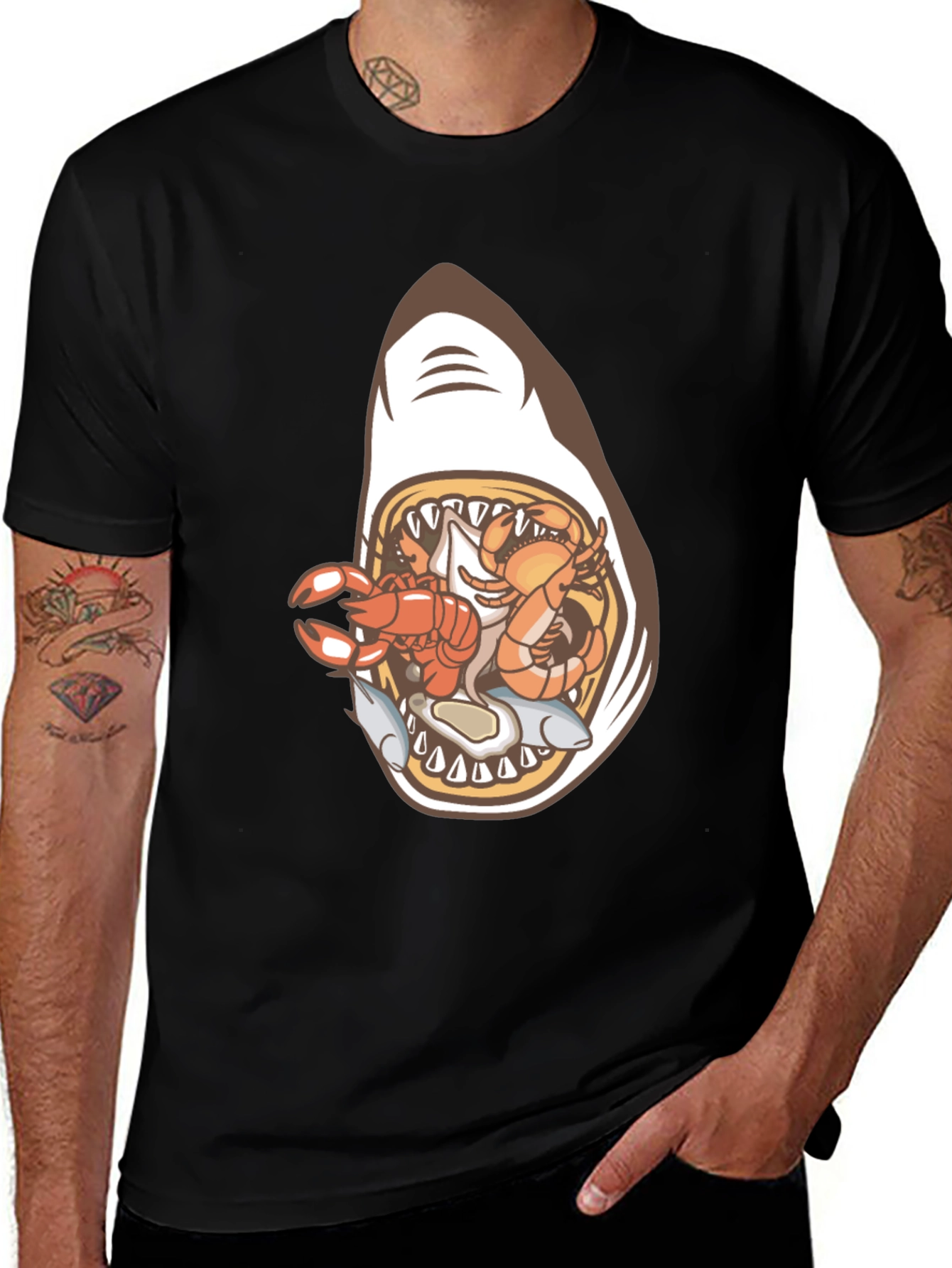 Variant 16 of Shark Attack Seafood T-Shirt - Funny Graphic Tee