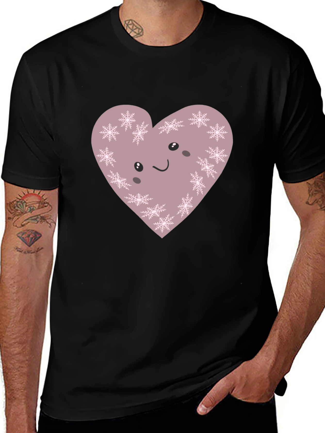 Variant 8 of Cute Snowflake Heart Graphic Tee - Soft Cotton Blend