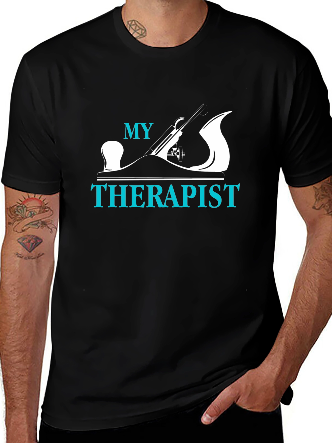 Variant 5 of My Therapist Wood Plane Funny T-Shirt