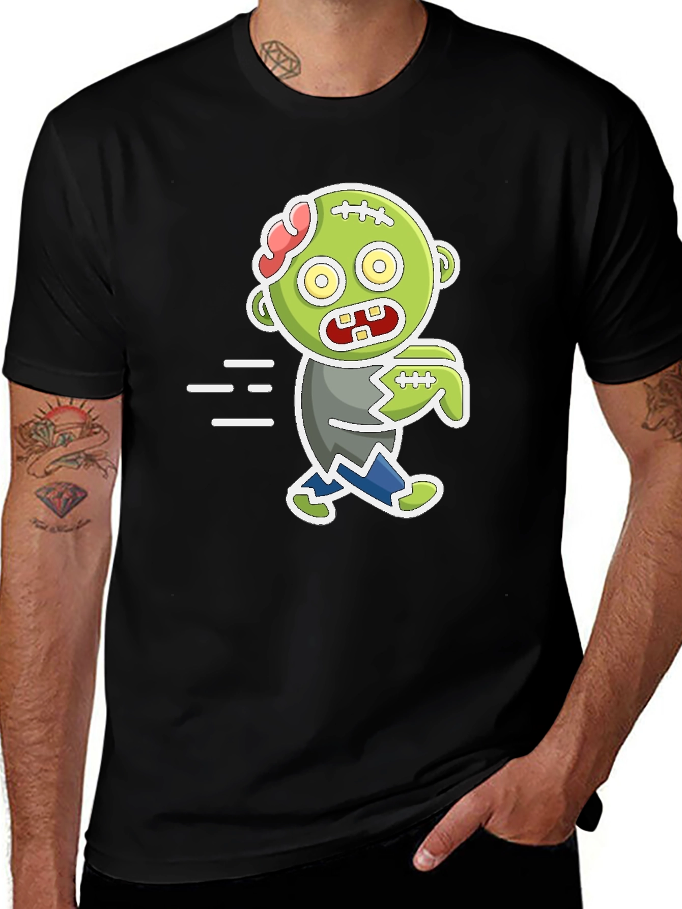 Variant 16 of Cartoon Zombie Graphic T-Shirt - Halloween Fun