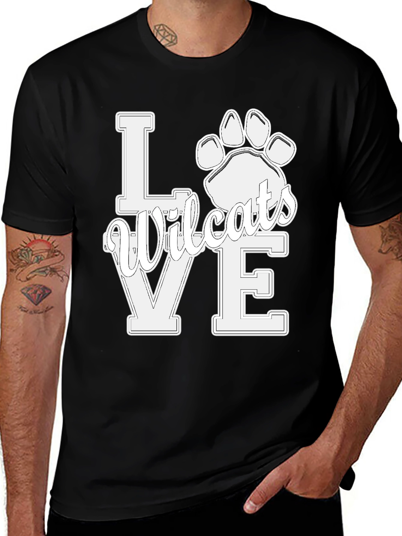 Love Wildcats T-Shirt - Black Graphic Tee