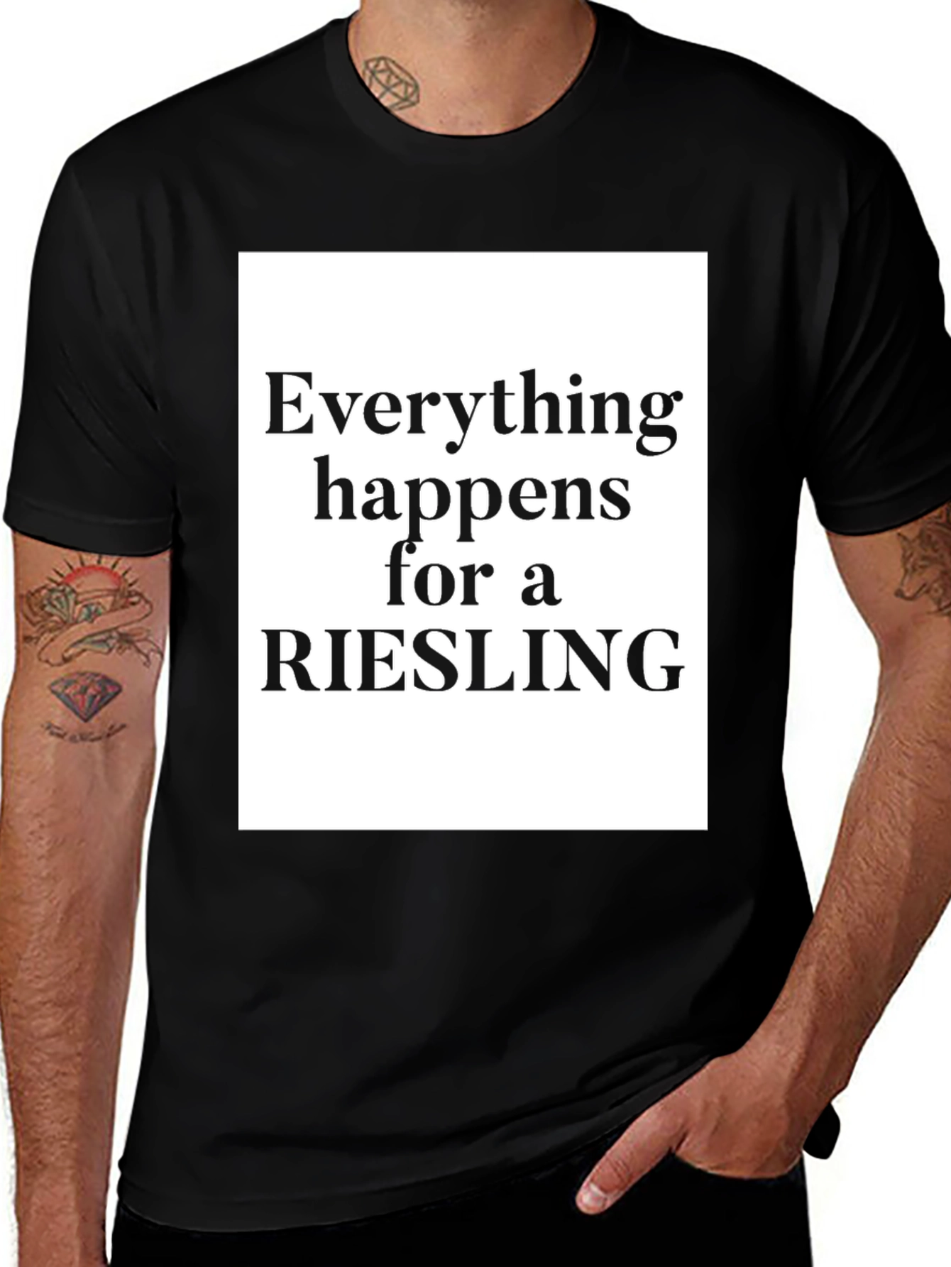 Variant 4 of Everything Happens for a Riesling Black T-Shirt