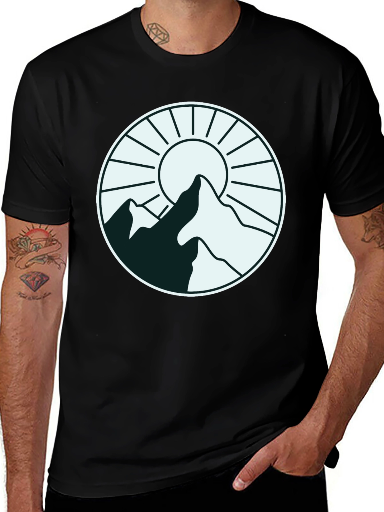 Variant 16 of Mountain Sun Graphic Tee - Stylish Outdoor Design