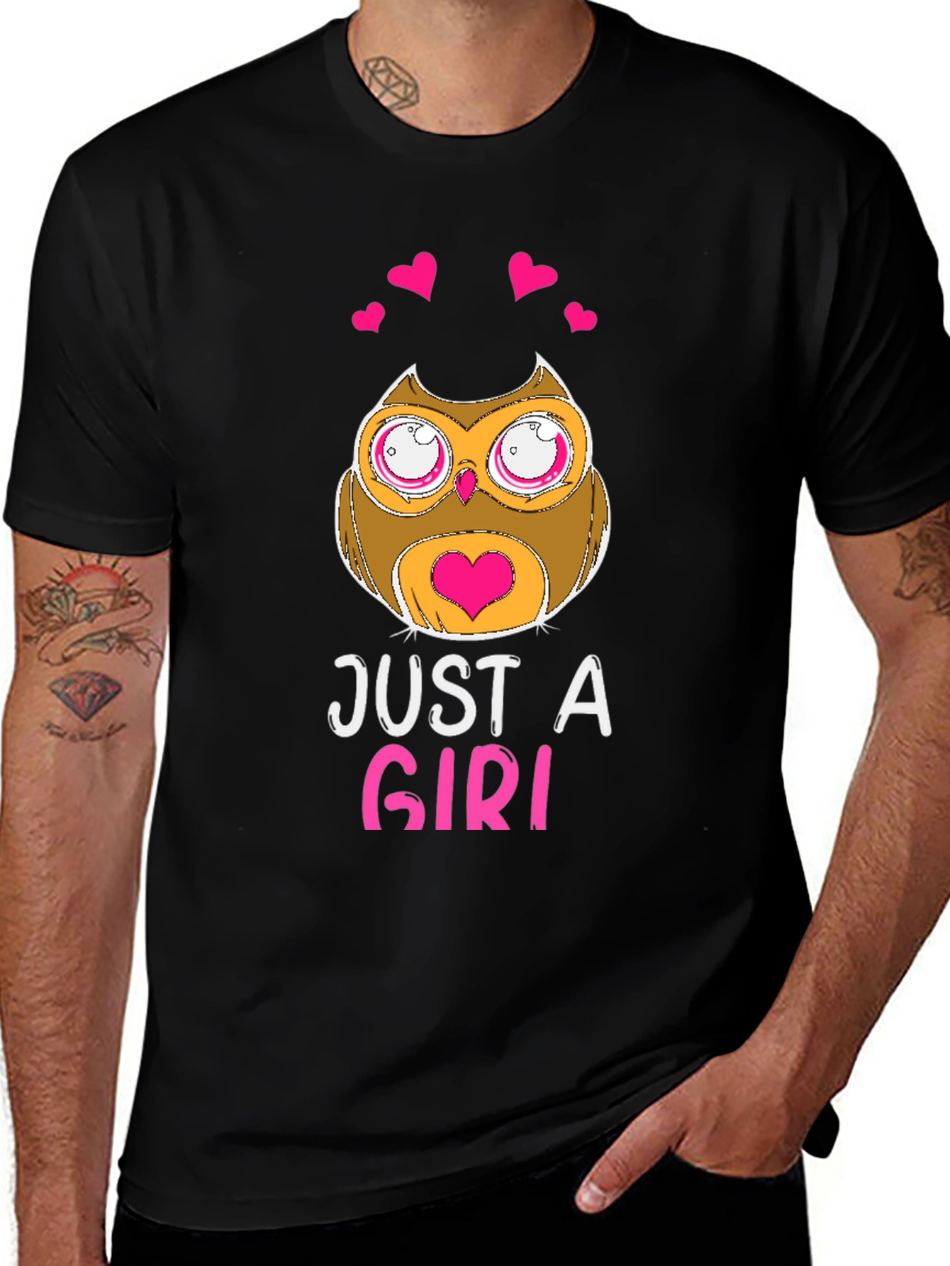 Variant 25 of Just A Girl Owl Graphic T-Shirt