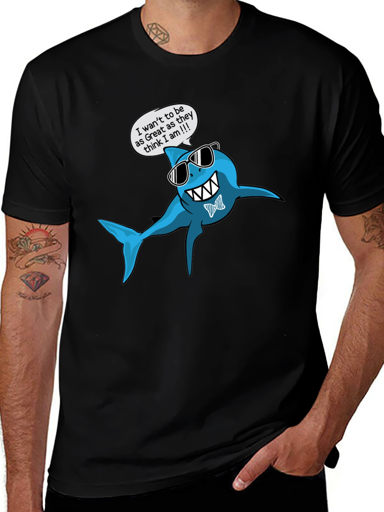 Variant 23 of Funny Shark T-Shirt - Great As They Think I Am!