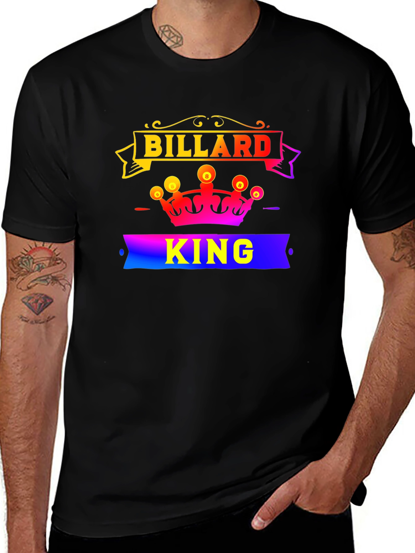 Variant 22 of Billard King Graphic T-Shirt - Black