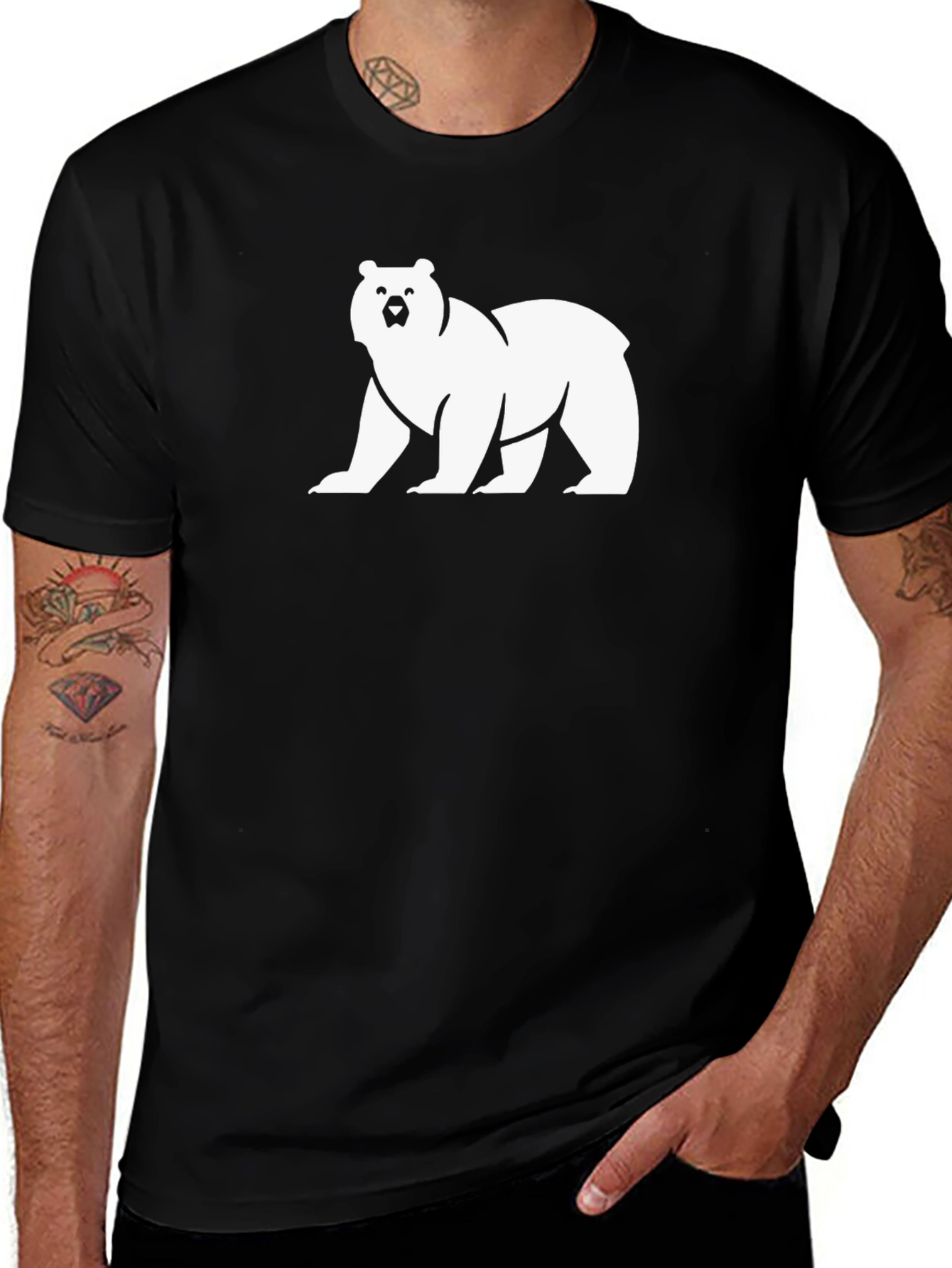 Variant 12 of Cool Bear Graphic Tee - Black Cotton T-Shirt